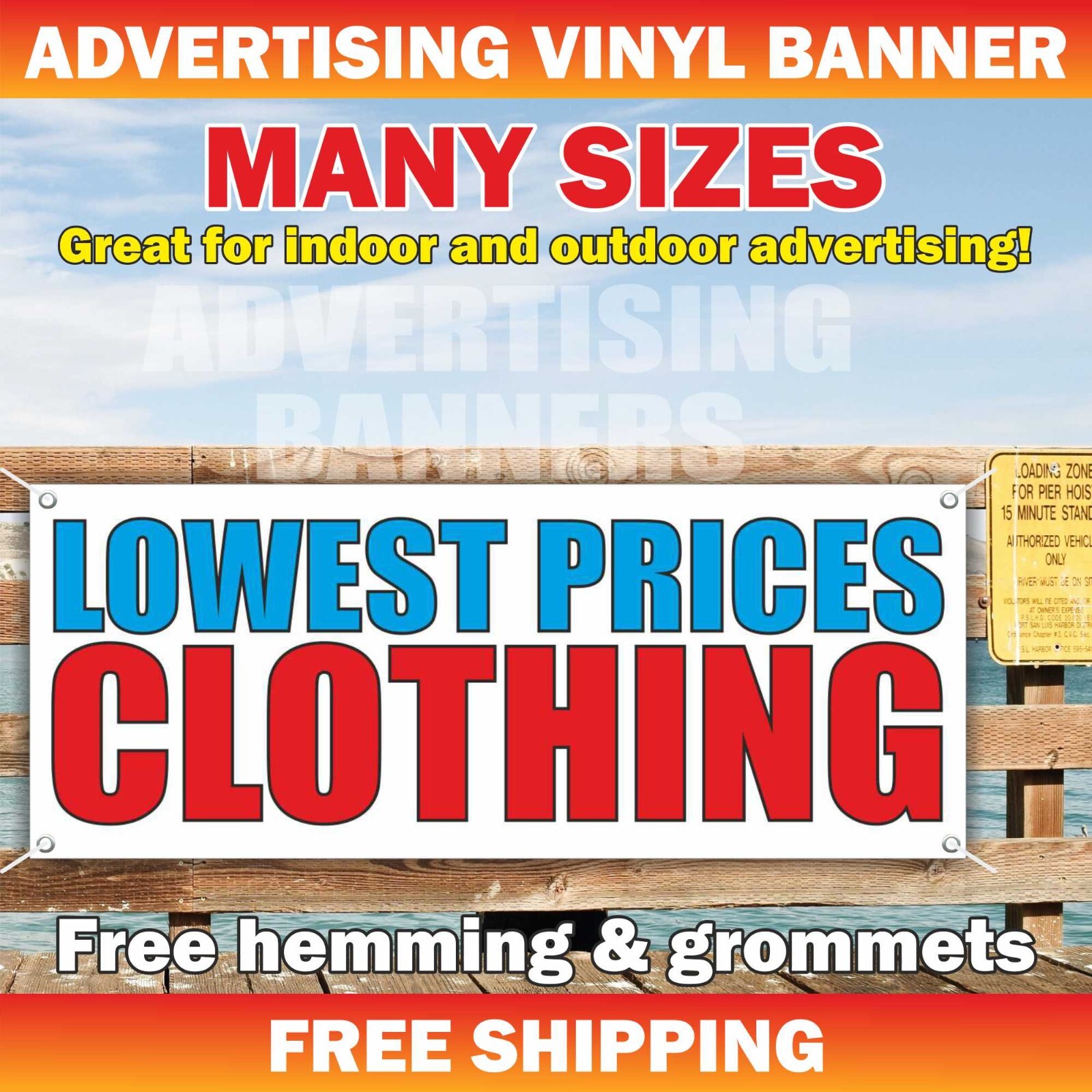 CLOTHING LOWEST PRICE Advertising Banner Vinyl Mesh Sign discount sale shop gift