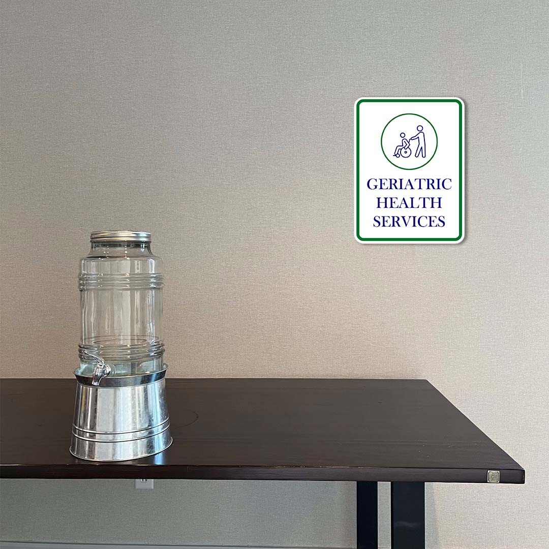 Portrait Round Plus Geriatric Health Services Wall or Door Sign