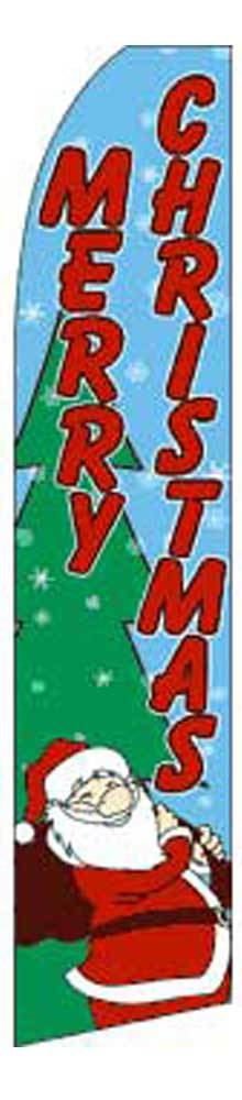 Santa Clause Merry Christmas Swooper Flutter Feather Blade Banner Flag Only