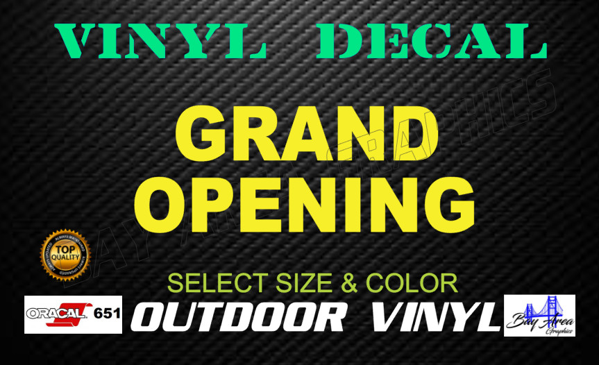 Grand Opening Window Sign Vinyl Decal Waterproof Outdoor Storefront Advertising
