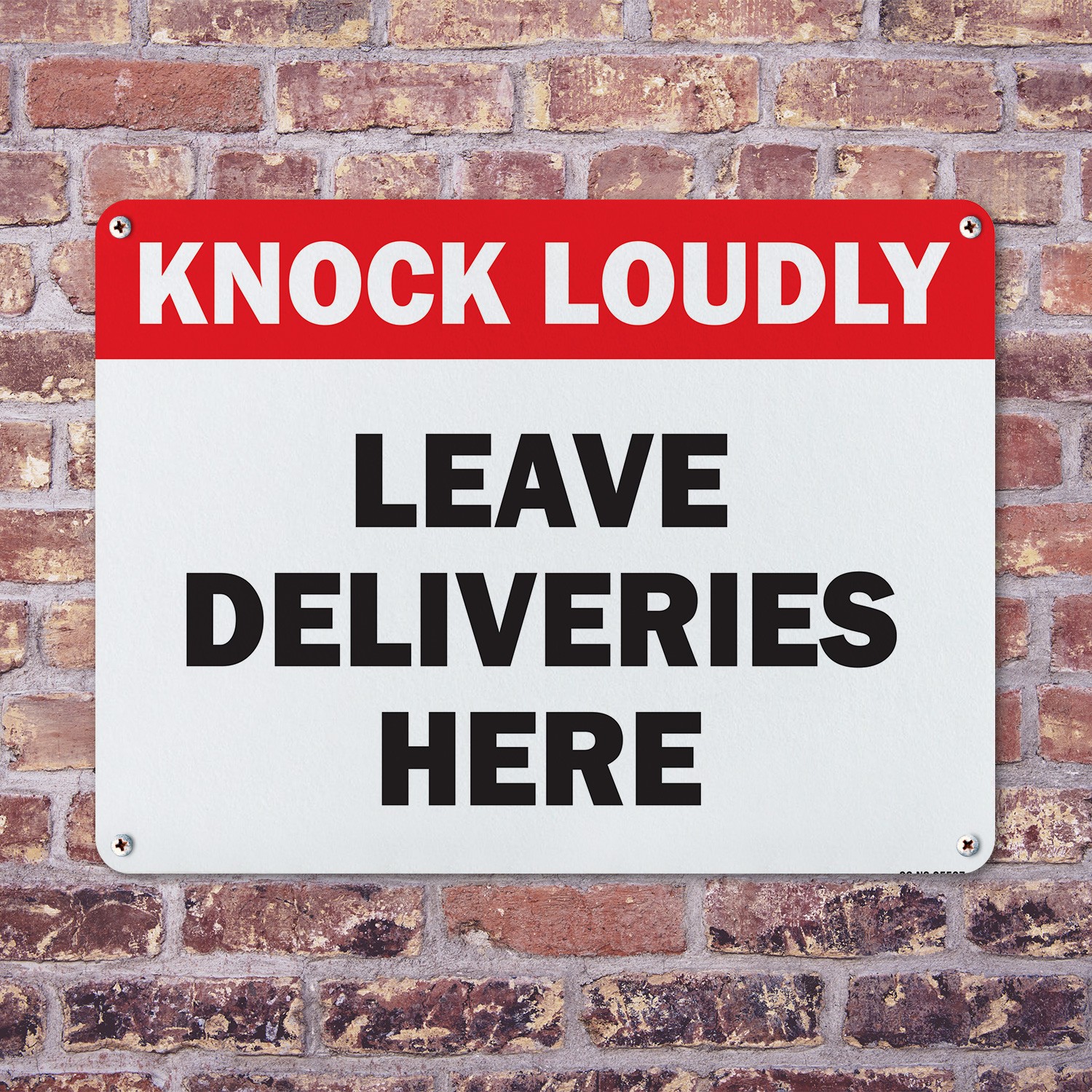 Knock Loudly Leave Deliveries Here Public Safety Sign Or Decal – 5 or 10 Pack