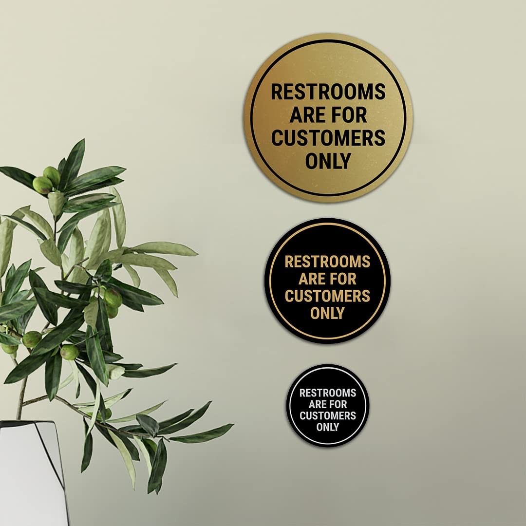 Circle Restrooms are for Customers Only Sign Red – Small 2 Pack