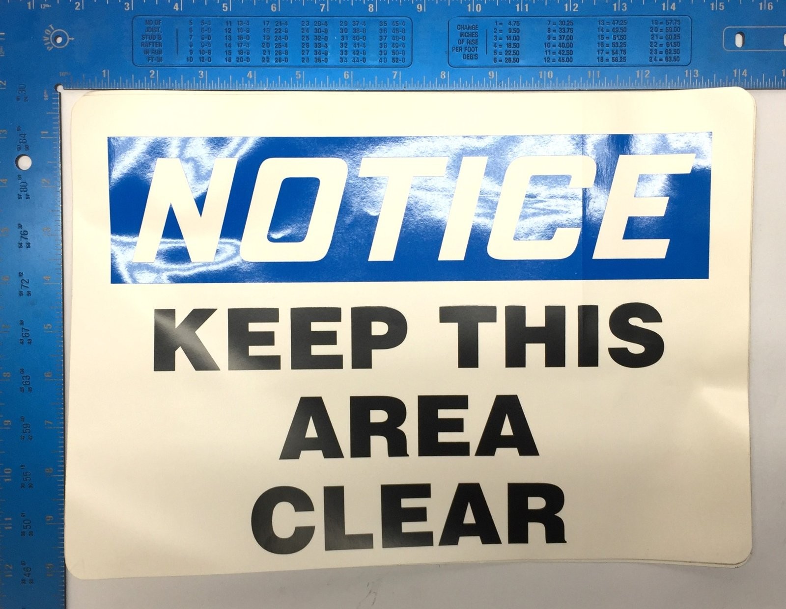 Unbranded 14&Prime;x10&Prime; « Keep This Area Clear » Adhesive Back Decal [Lot of 3] NOS