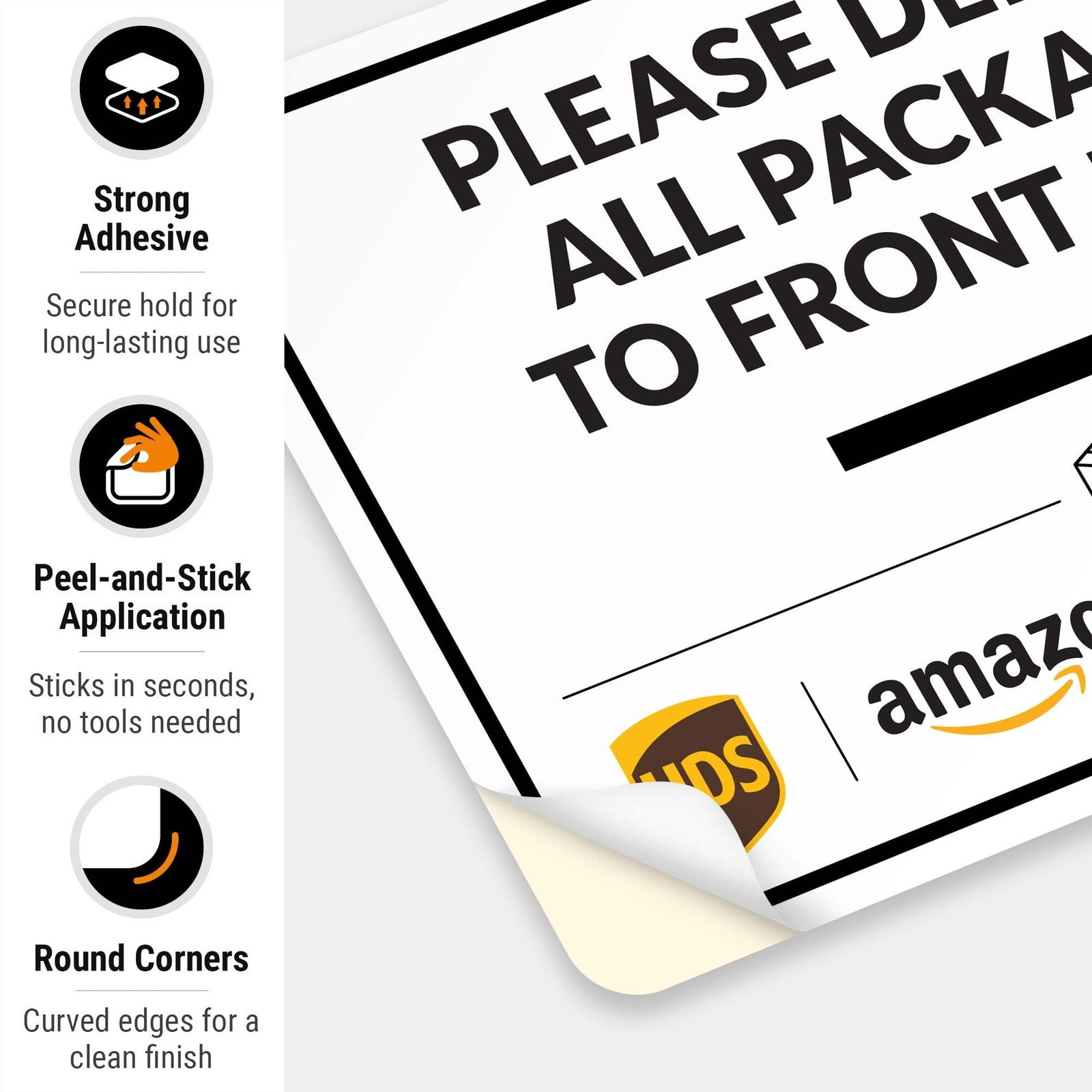 Package Delivery Sign, Delivery Instructions Deliver All Package to Front Doo…