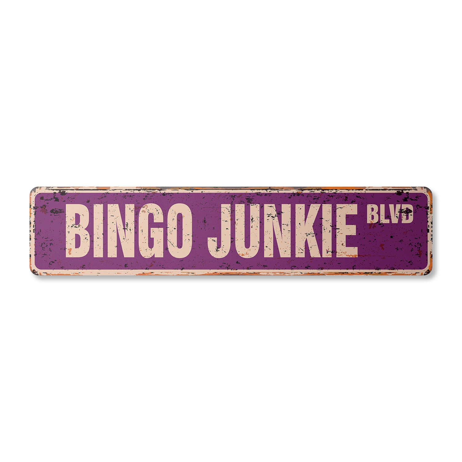 BINGO JUNKIE Vintage Street Sign Metal Plastic grandma game set cards ball