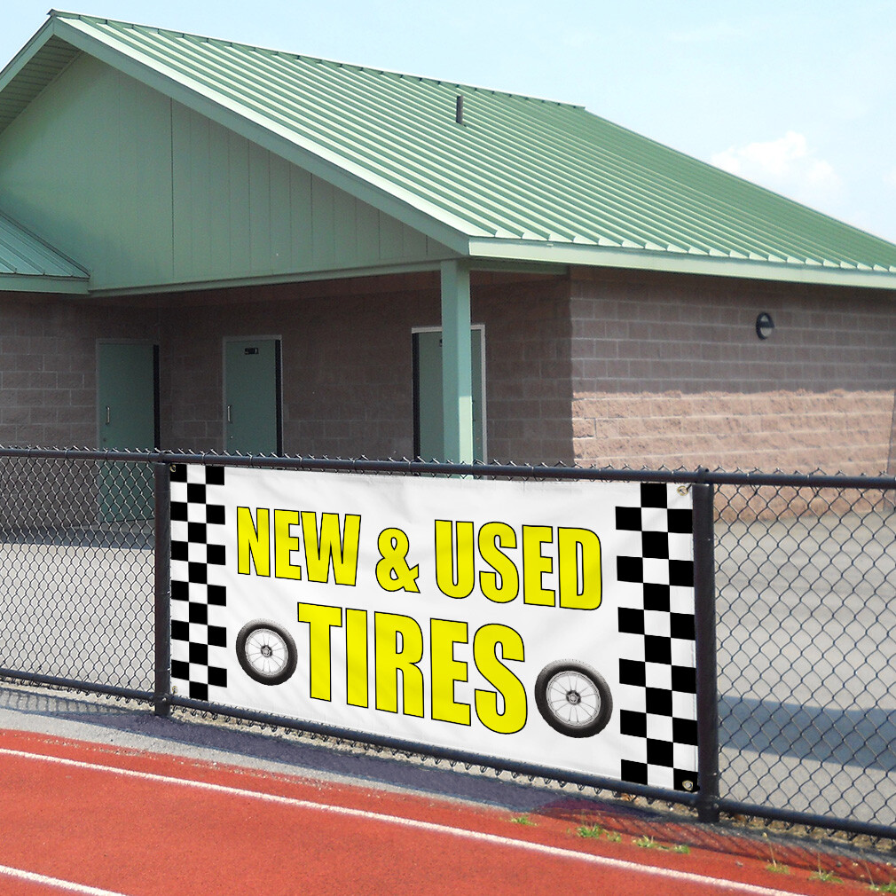 Vinyl Banner Multiple Sizes New & Used Tires Advertising Printing A Business