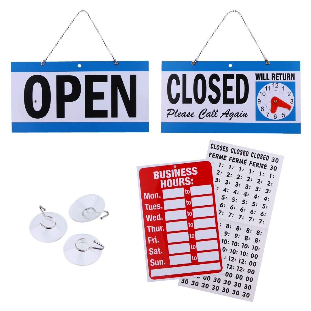 Open Signs for Business, Bundle of Office Hours (24 x 36) inch, Multicolored