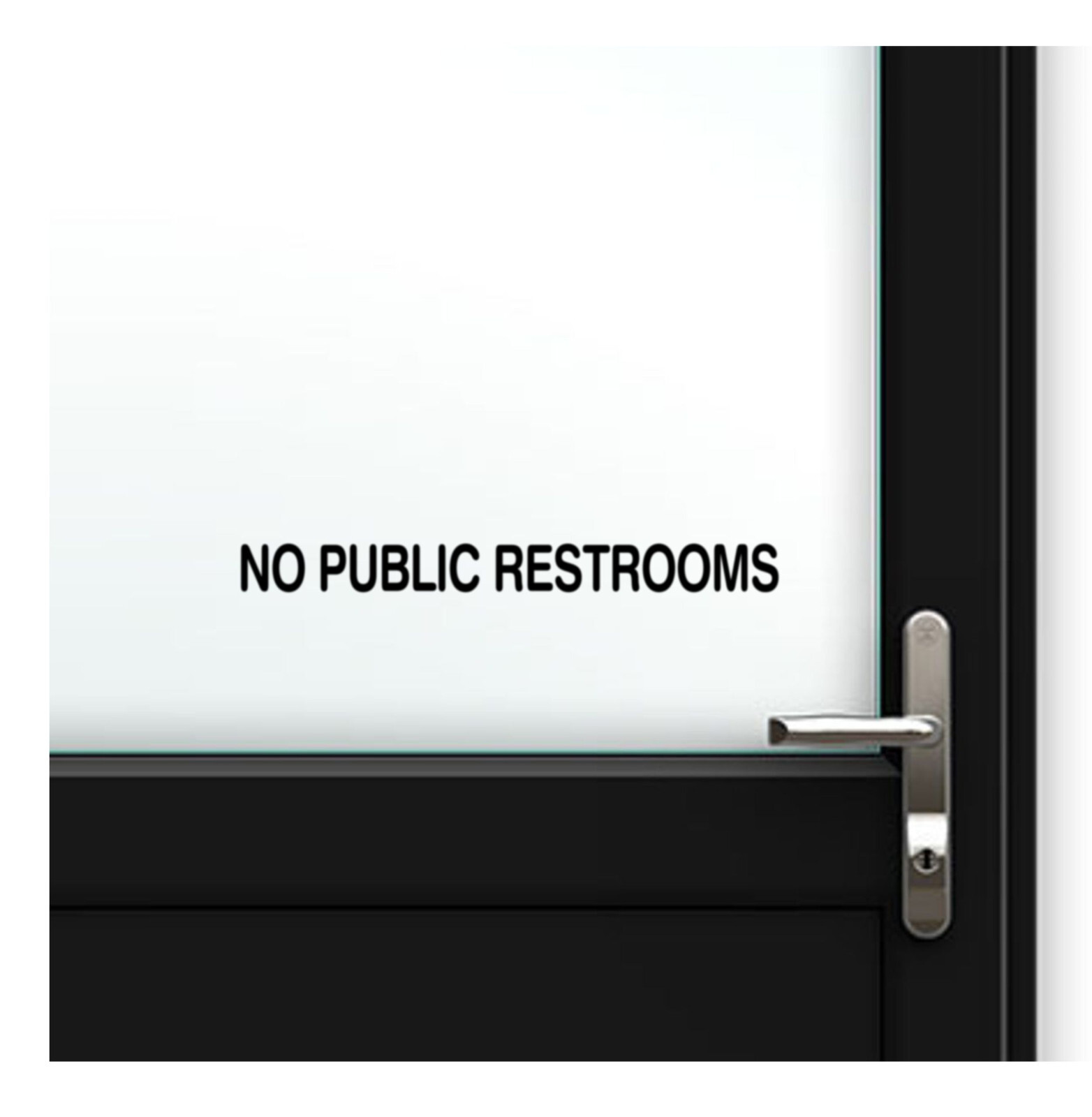Office Business Shop Entrance Glass Door Decal Sticker NO PUBLIC RESTROOMS BLK s