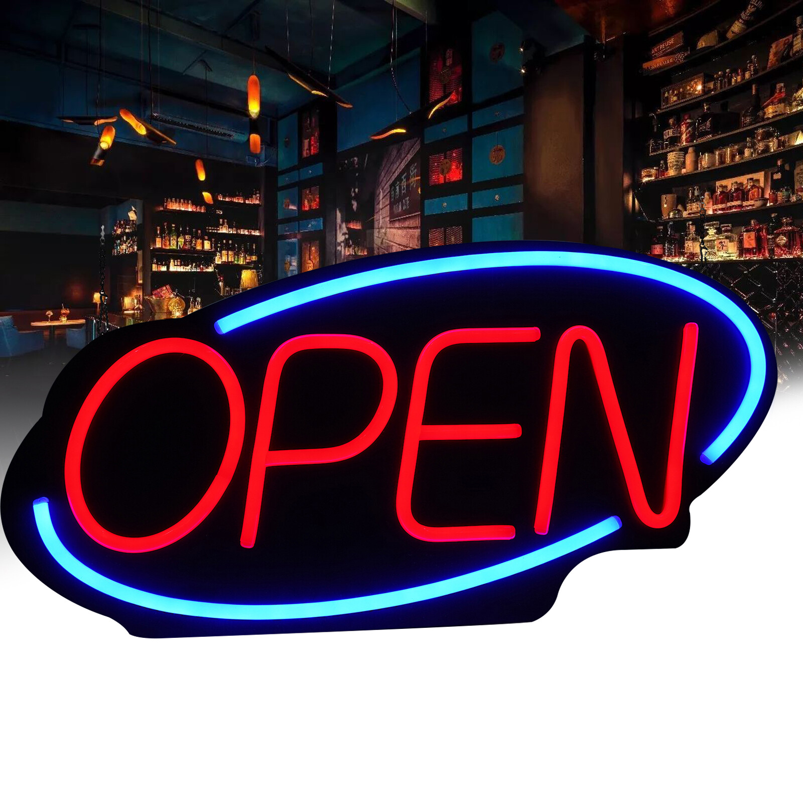 24 x 12 inch Bright LED Open Sign Neon Light for Restaurant Bar Shop Store Club