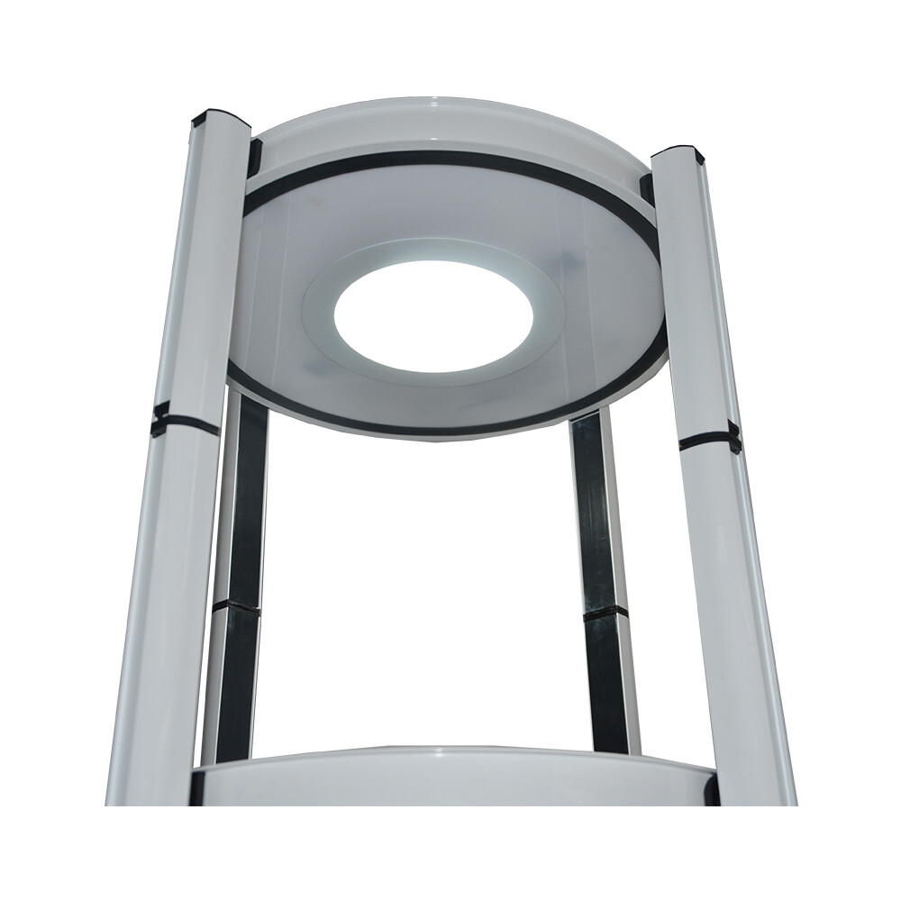 81.1in Portable Round Twist Display Counter with Top Light Clear Magnetic Panels