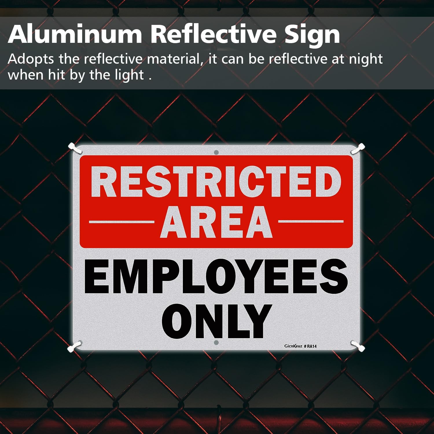 Employees Only Restricted Area Sign 14 x 10 Inch