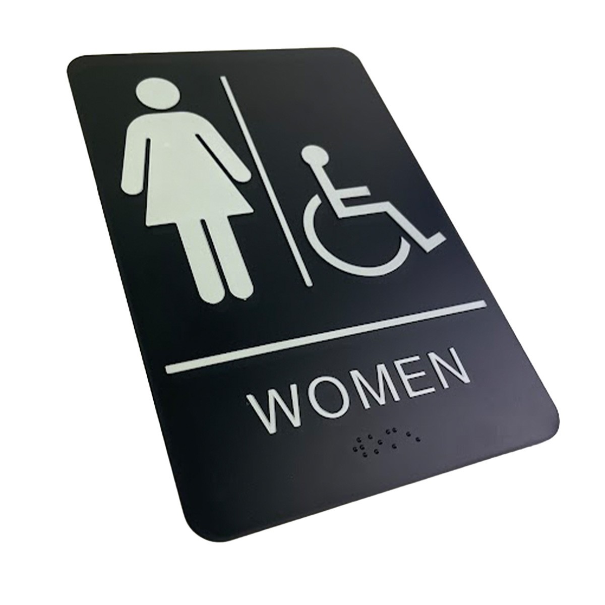 Women&rsquo;s Handicapped Restroom Sign with Braille