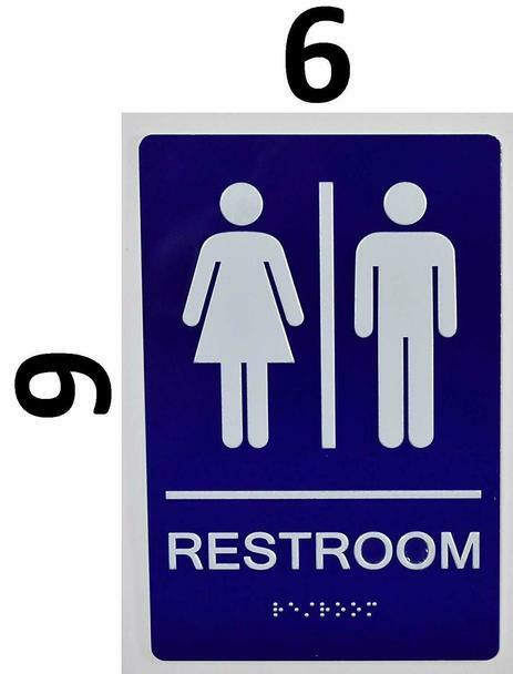 Unisex Restroom Sign ( Blue,Size 6X9) The Sensation line-ref0420