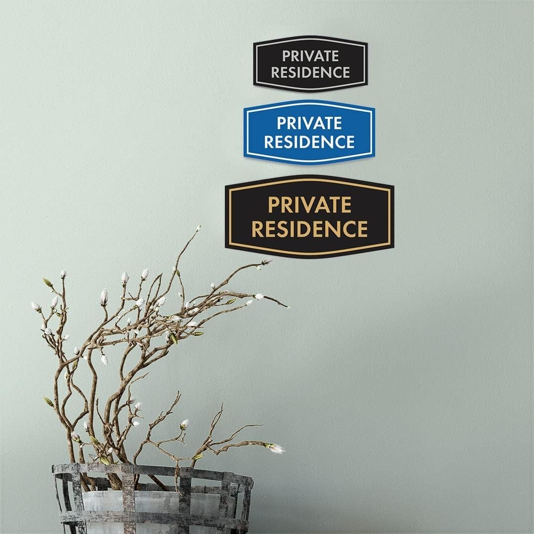 Fancy Private Residence Sign Black/Gold – Small 1 Pack