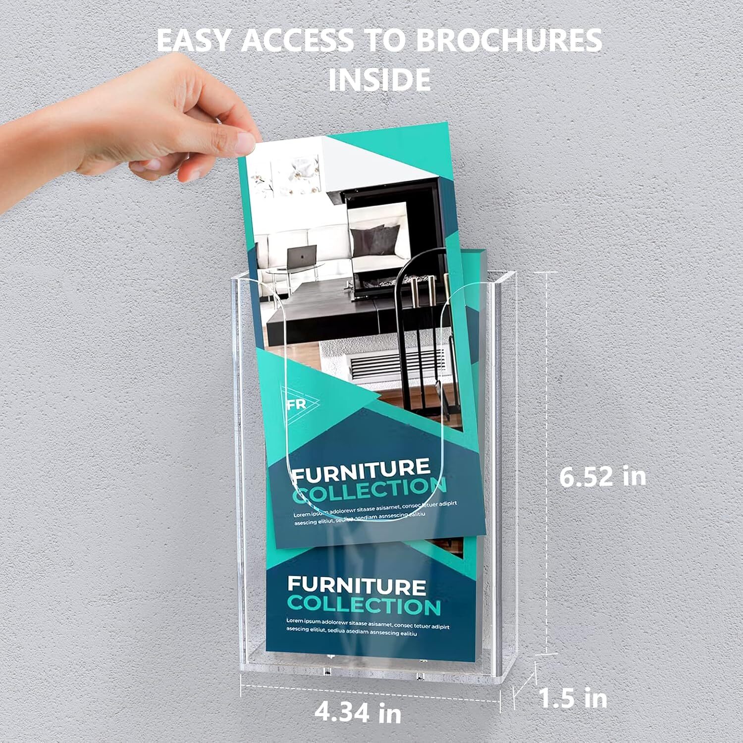 MaxGear Brochure Holder 4×9 inch Acrylic Literature Display 6 Packs, Clear