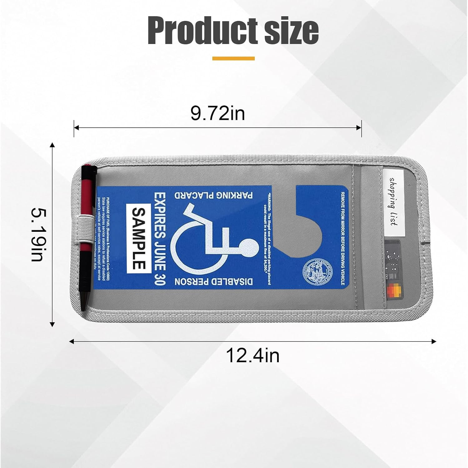 Handicap Placard Holder for Car, Universal Transparent Disabled Parking Permit S