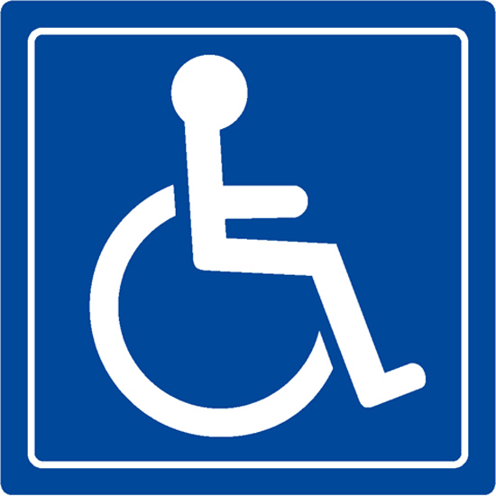 Handicap Logo Signs door and Table Sticker Decal Label 4&Prime;x 4&Prime;