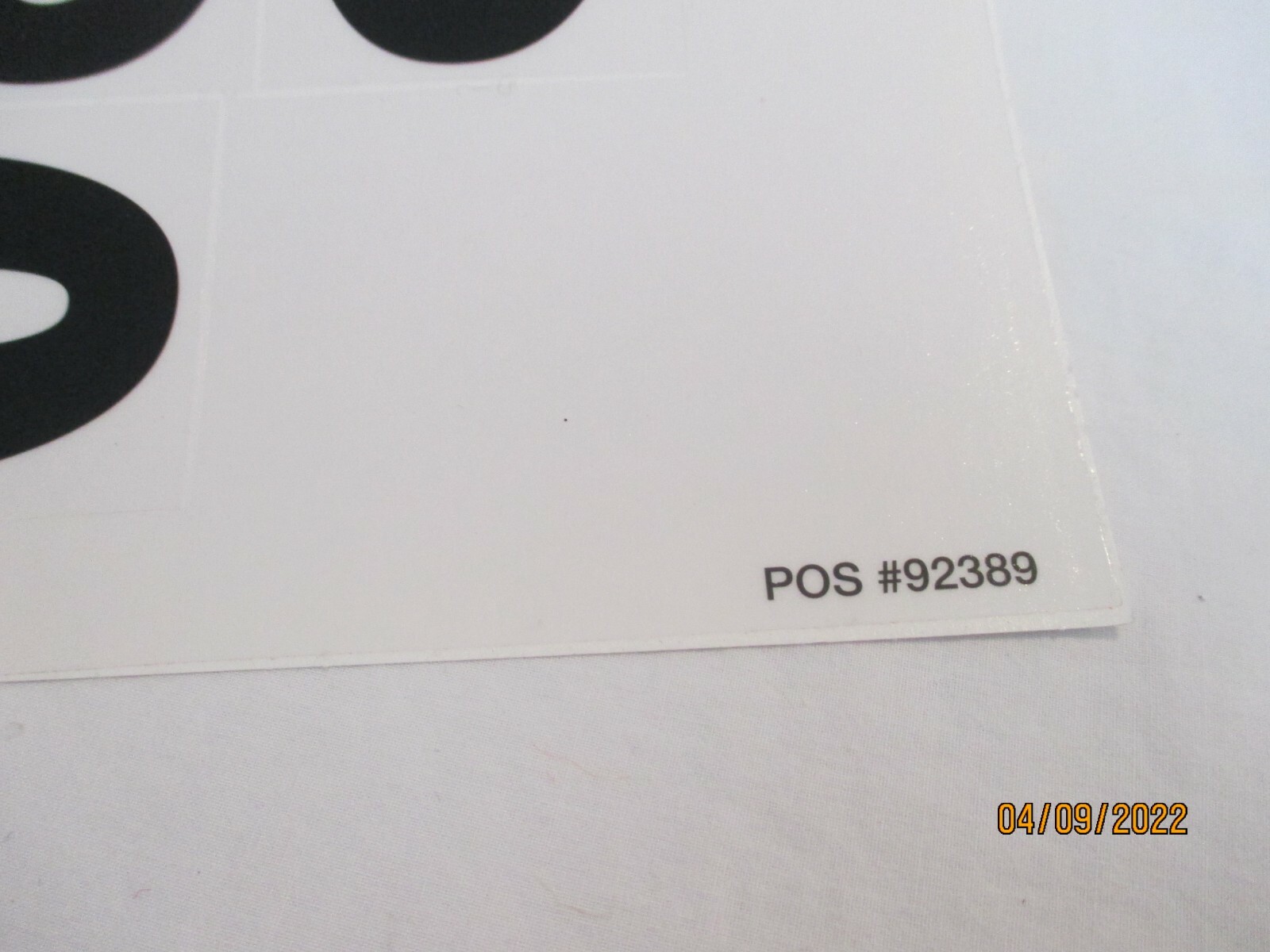 Vinyl 4&Prime; Black Numbers 4&Prime; 0 thru 9 Twelve TOTAL Sheets 84 Total Numbers