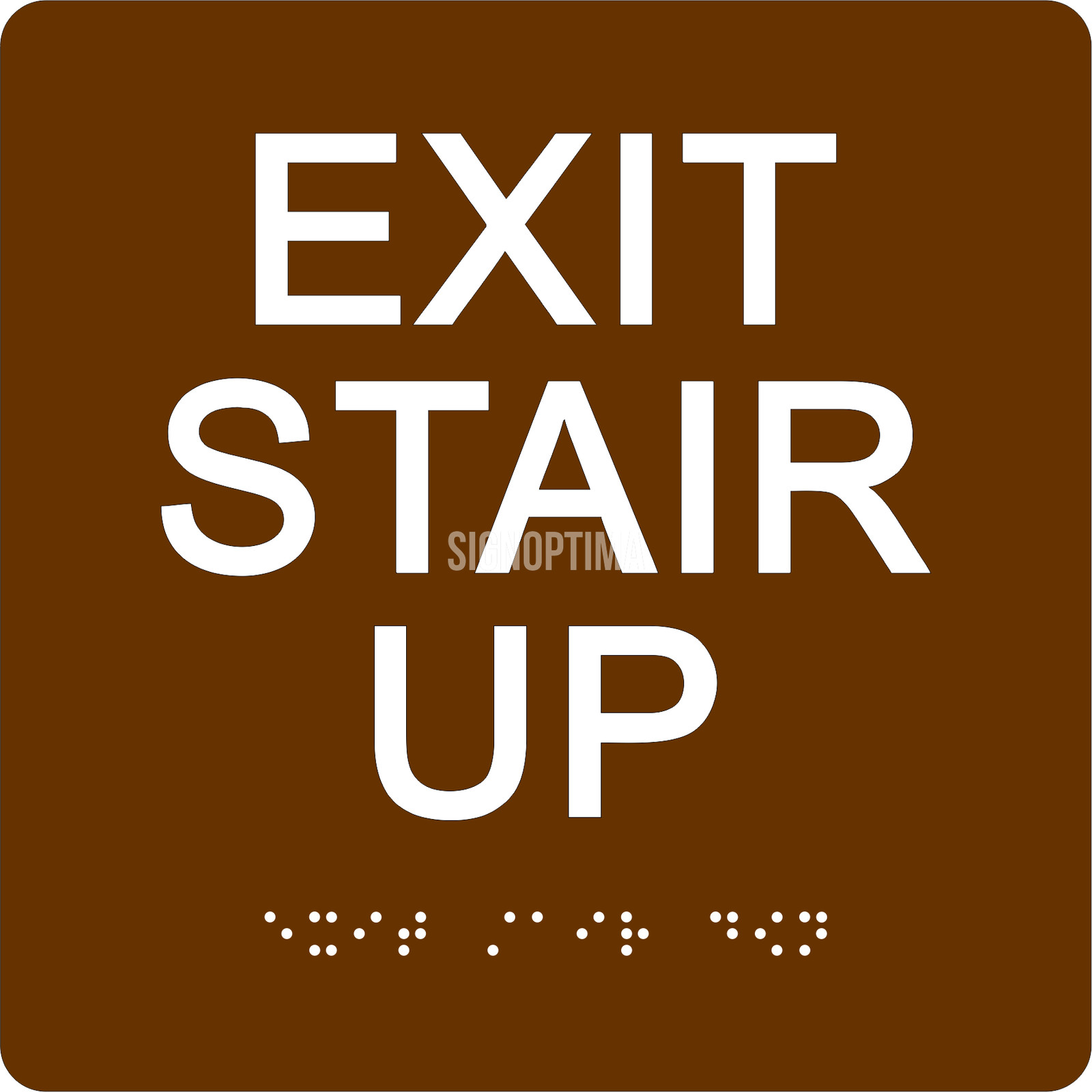 SignOptima™️ ADA Compliant EXIT STAIR UP Sign,Acrylic Braille 6&Prime;x6&Prime;