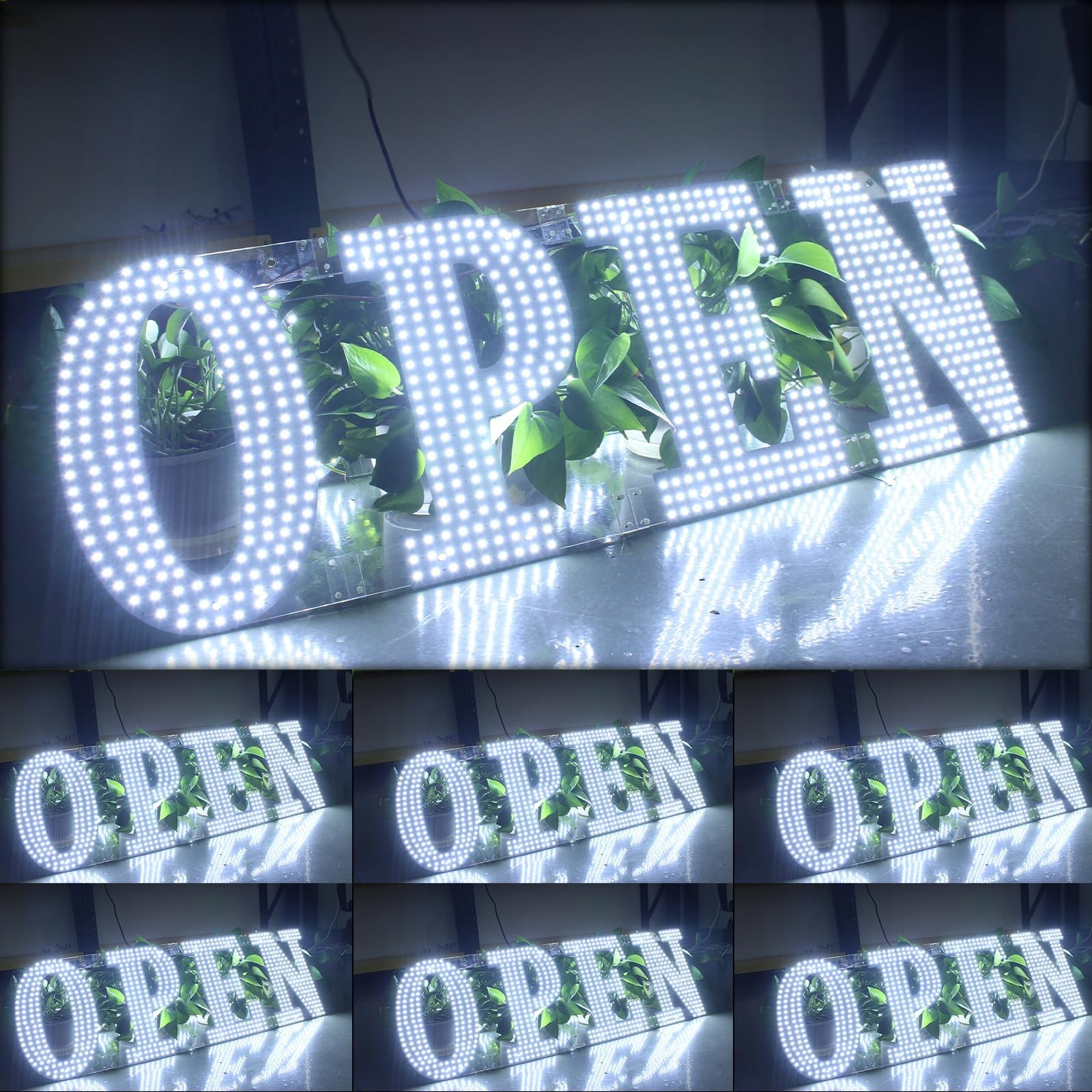 30&Prime;x10&Prime; Large LED Open Signs for Business Super Bright Unique Design White Op…