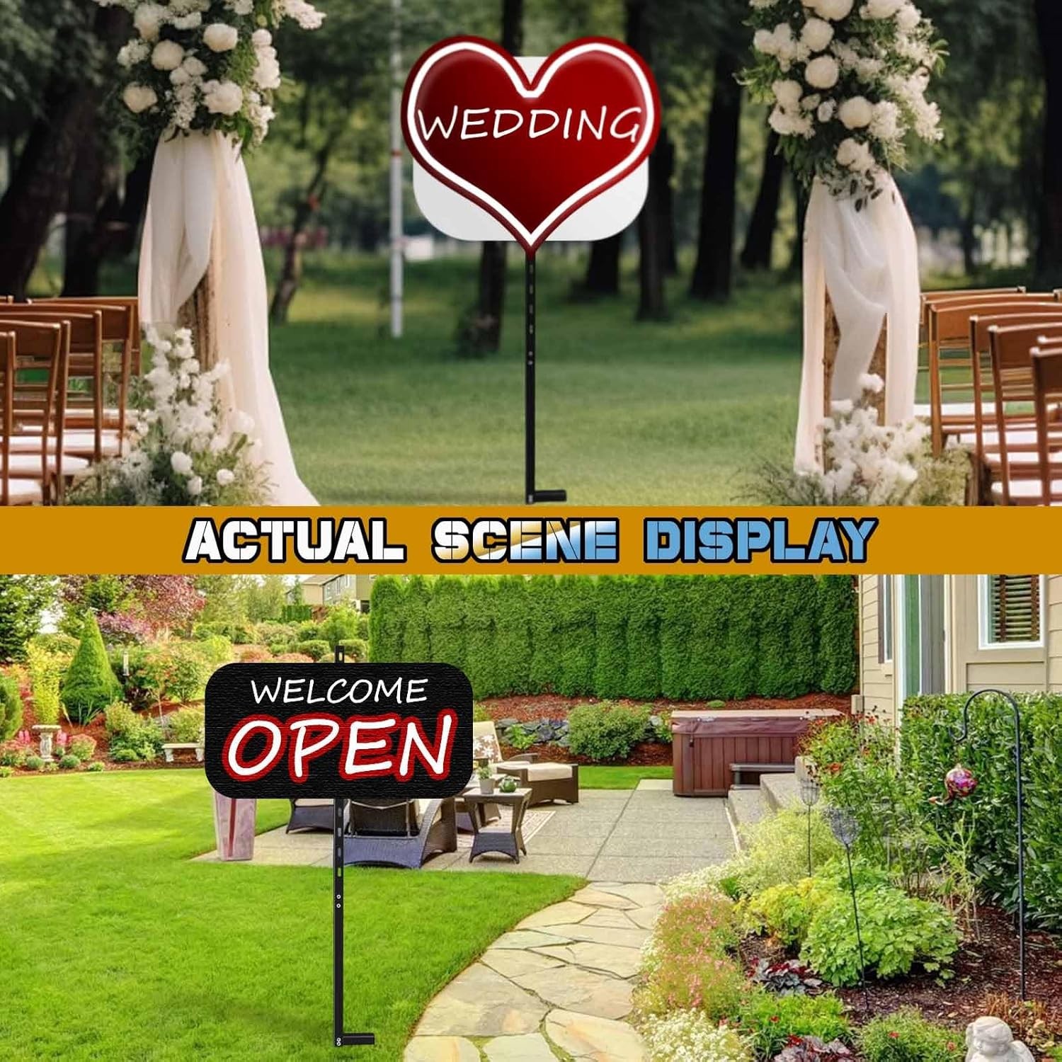Heavy Duty 46&Prime; T-Bar Yard Sign Stakes – 5 Pack Rust-Proof Metal Holders