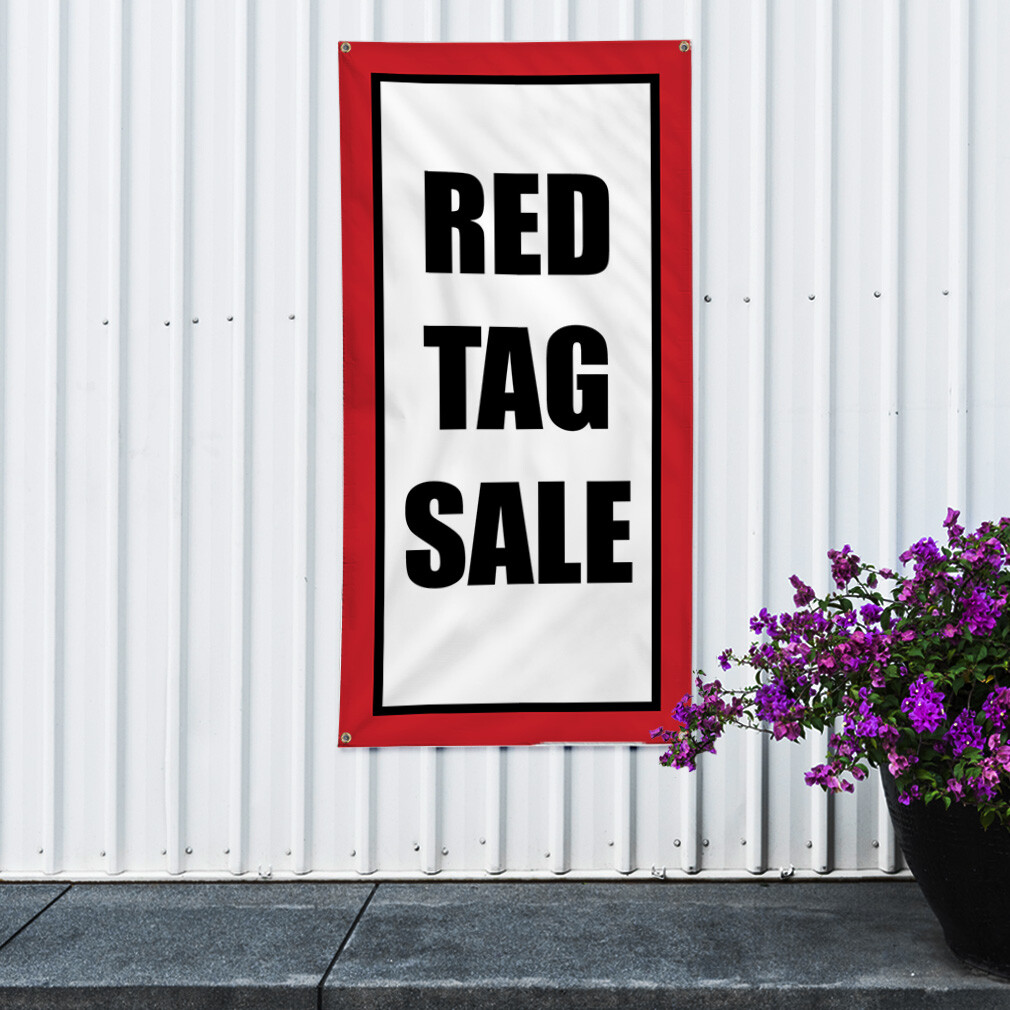Vertical Vinyl Banner Multiple Sizes Red Tag Deal Promotion Business Business