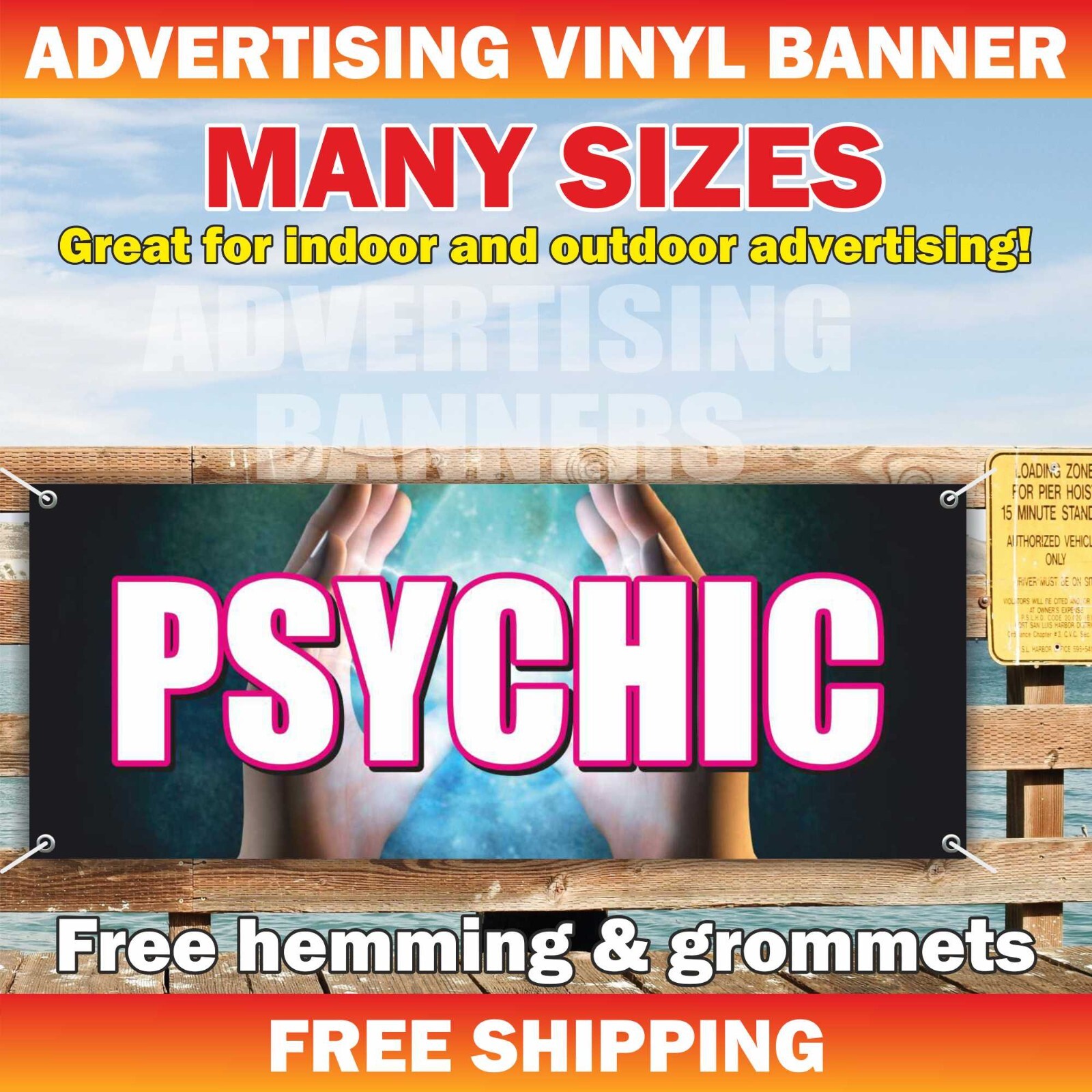 PSYCHIC Advertising Banner Vinyl Mesh Sign CARD READING fortune telling fate