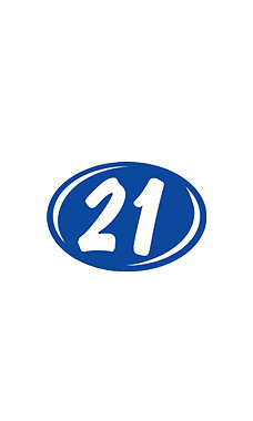 SSWBasics Oval 2-Digit Year Stickers – White/Blue – 2021 – Pack of 12
