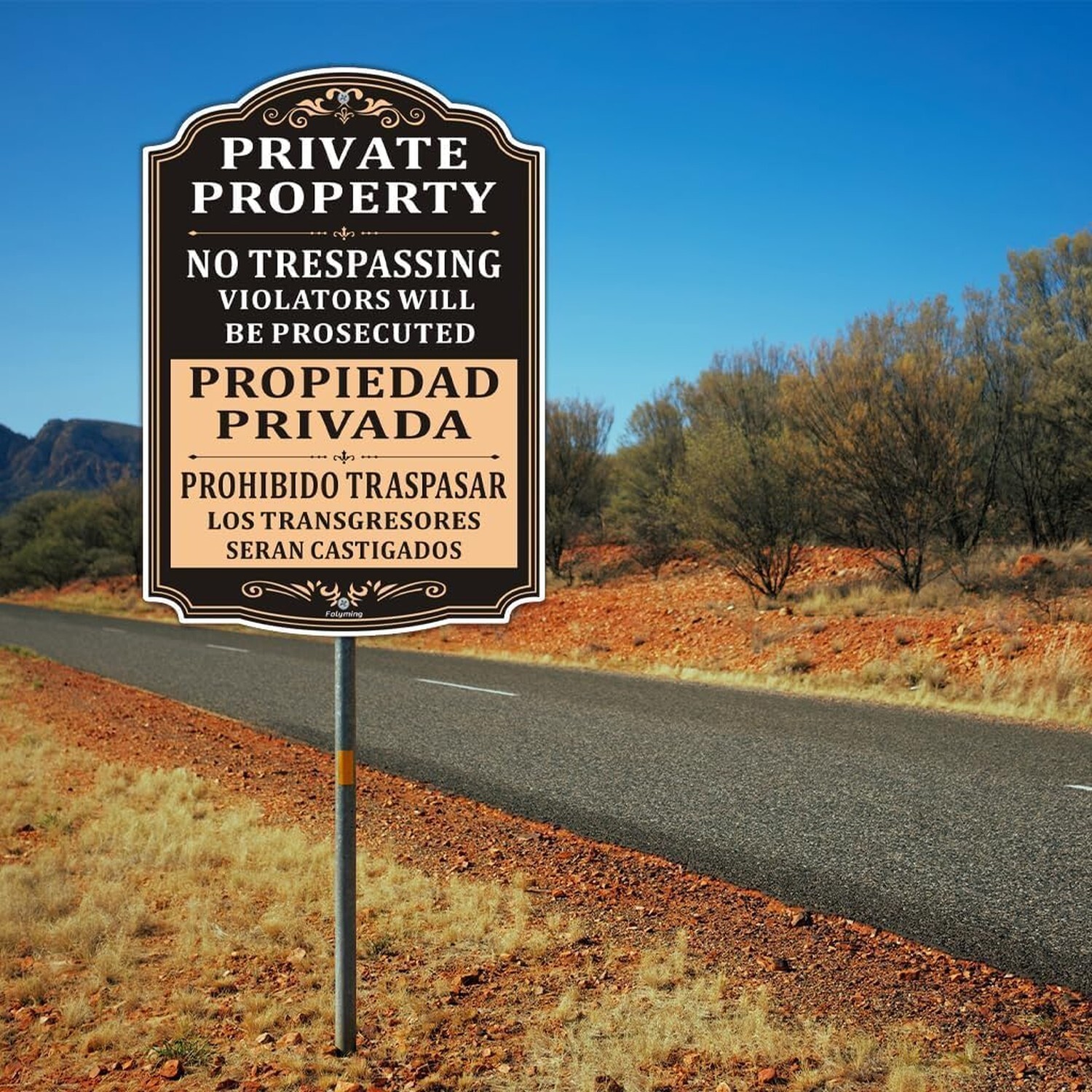 2 Pack Private Property No Trespassing Violators Will Be Prosecuted Bilingual…