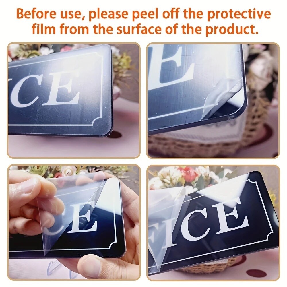 « PRIVATE » SIGN H. D. Durable Acrylic, Easy Stick-On for Home & Office Use 3&Prime;X 9&Prime;