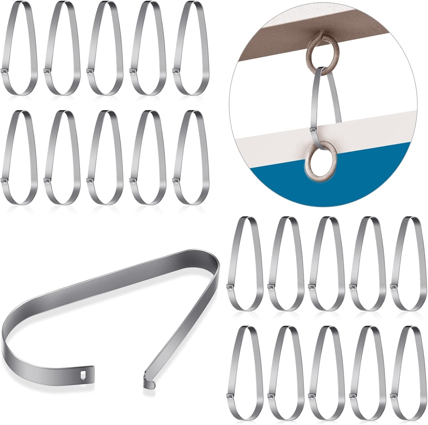 Sosation 60 Pieces Stainless Steel Real Estate Sign Rider Clips Metal Silver
