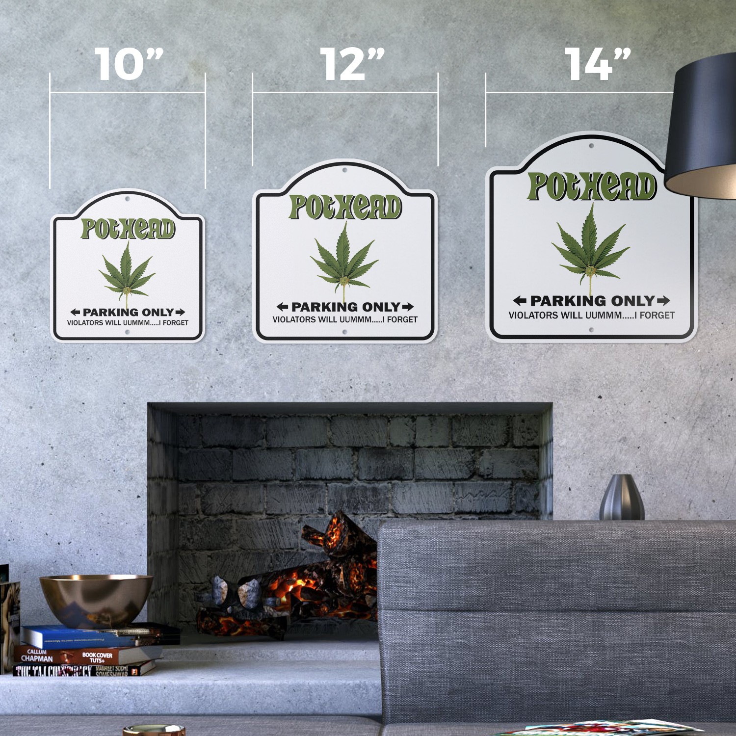 Pothead Plastic Novelty Sign Novelty Gift Funny Joke Gag Road Garage