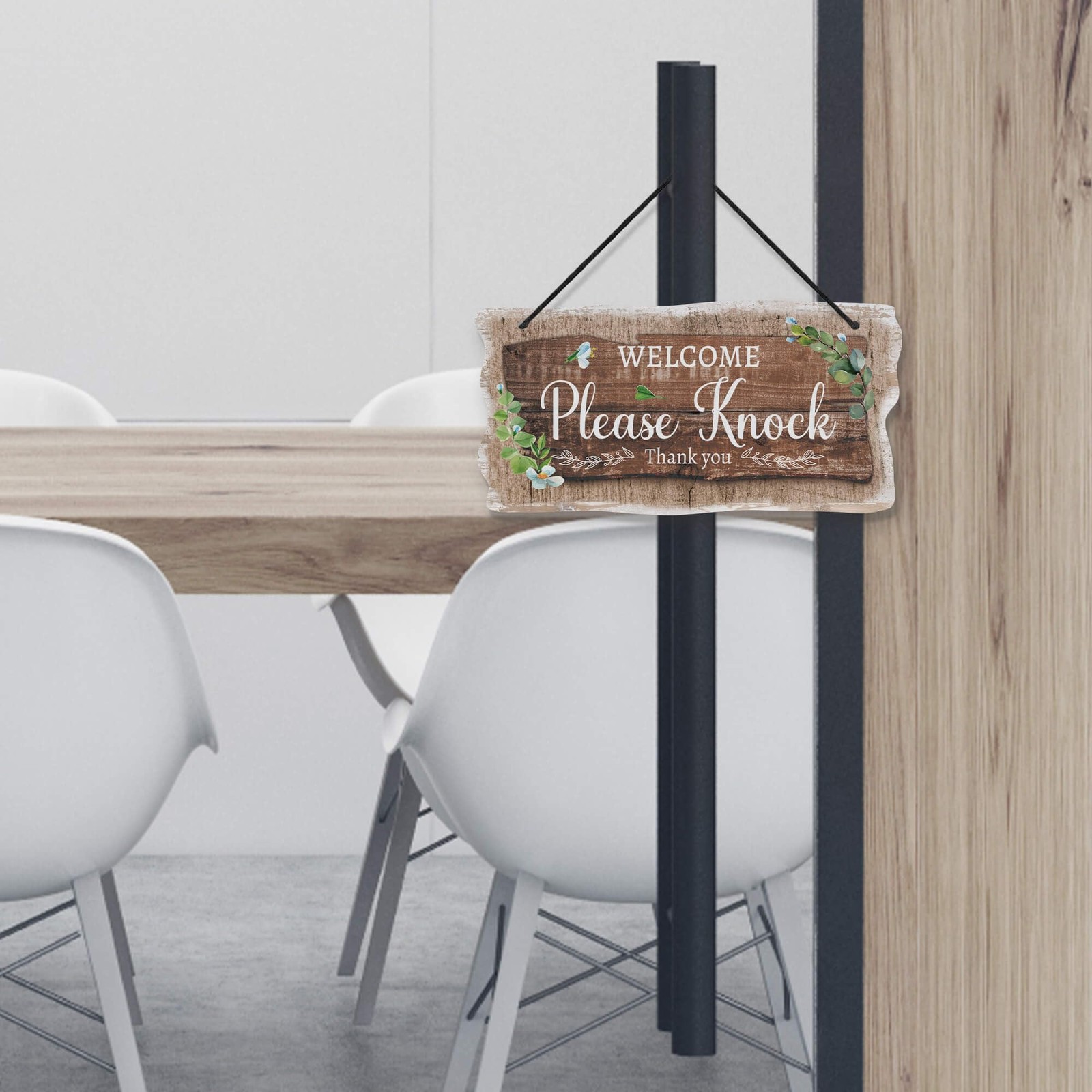 Welcome Please Knock Office Door Signs, PVC Do Not Disturb Door Hanger Sign, …