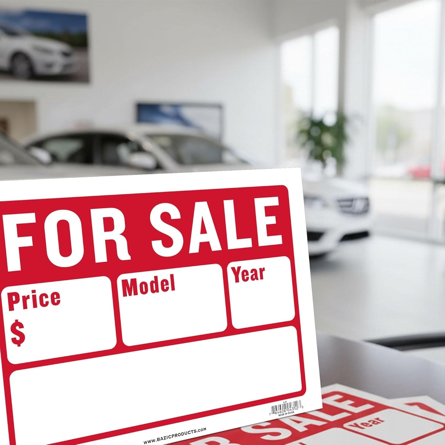 For Sale Sign 12×9 Inch Indoor Outdoor Vinyl 4-Pack High Visibility