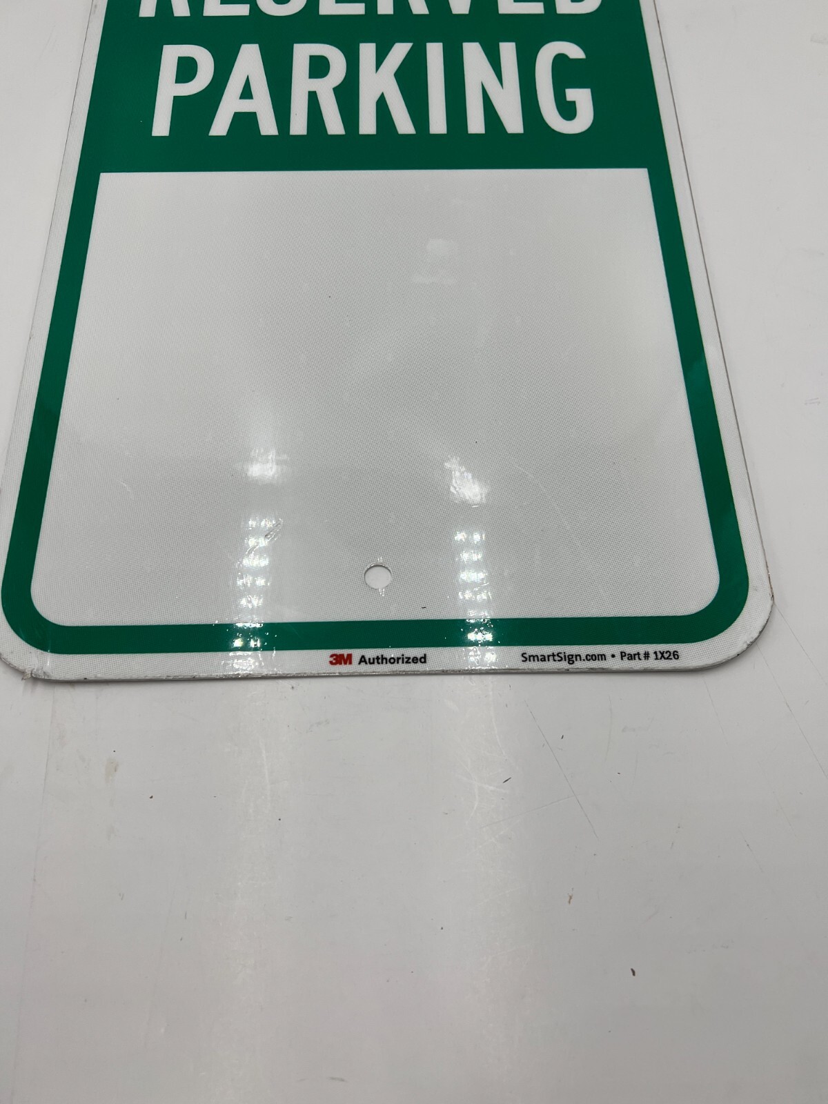 SmartSign 18 x 12 inch Blank “Reserved Parking” Write-On Metal Sign 63 mil Alum