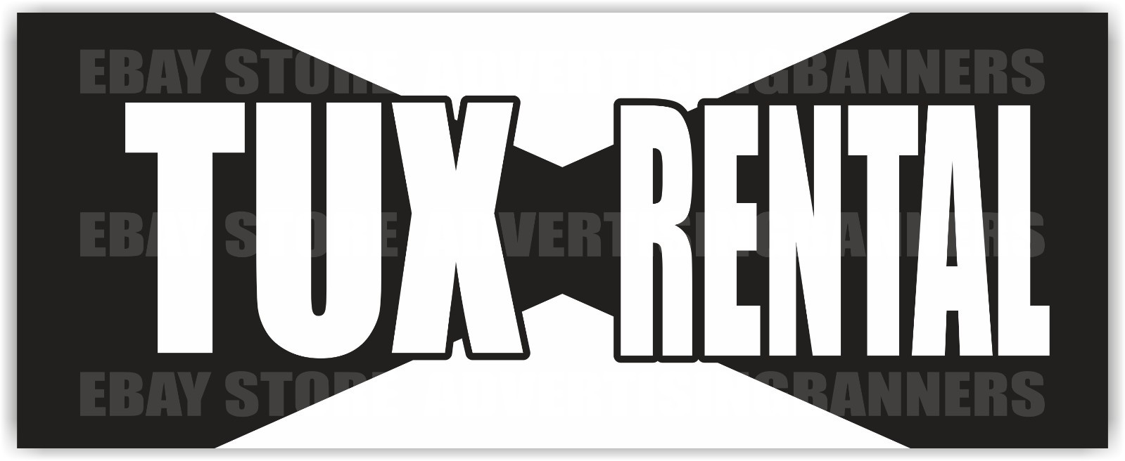 TUX RENTAL Advertising Banner Vinyl Mesh Sign Clothing Rental Sewing Workshop