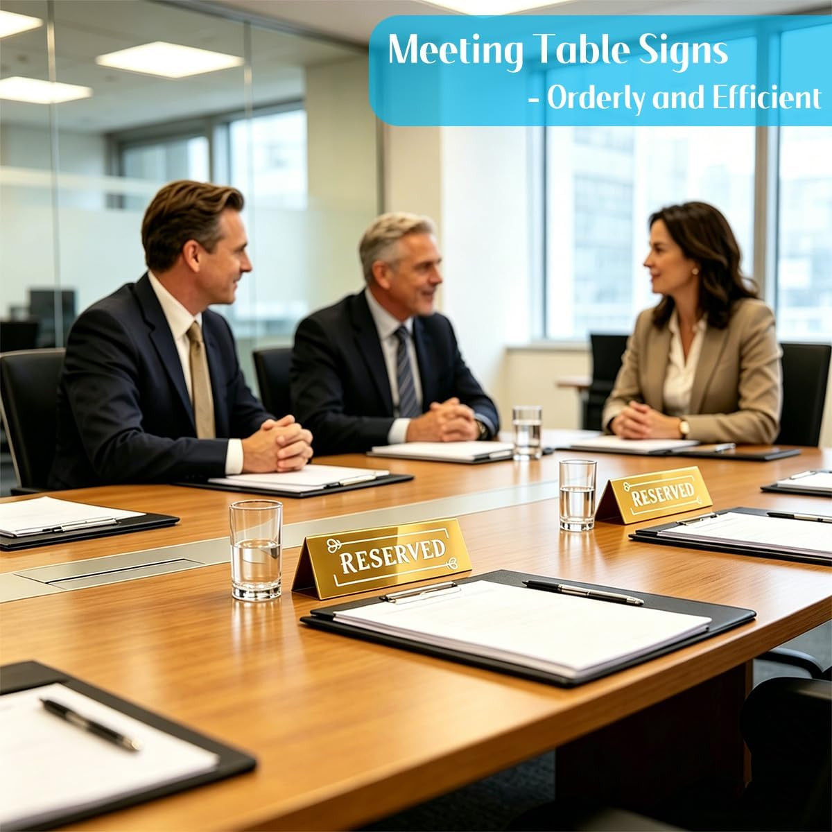 10PCS Acrylic Reserved Table Signs – 6X2X1.6 in Table Tent – Double-Sided, Water