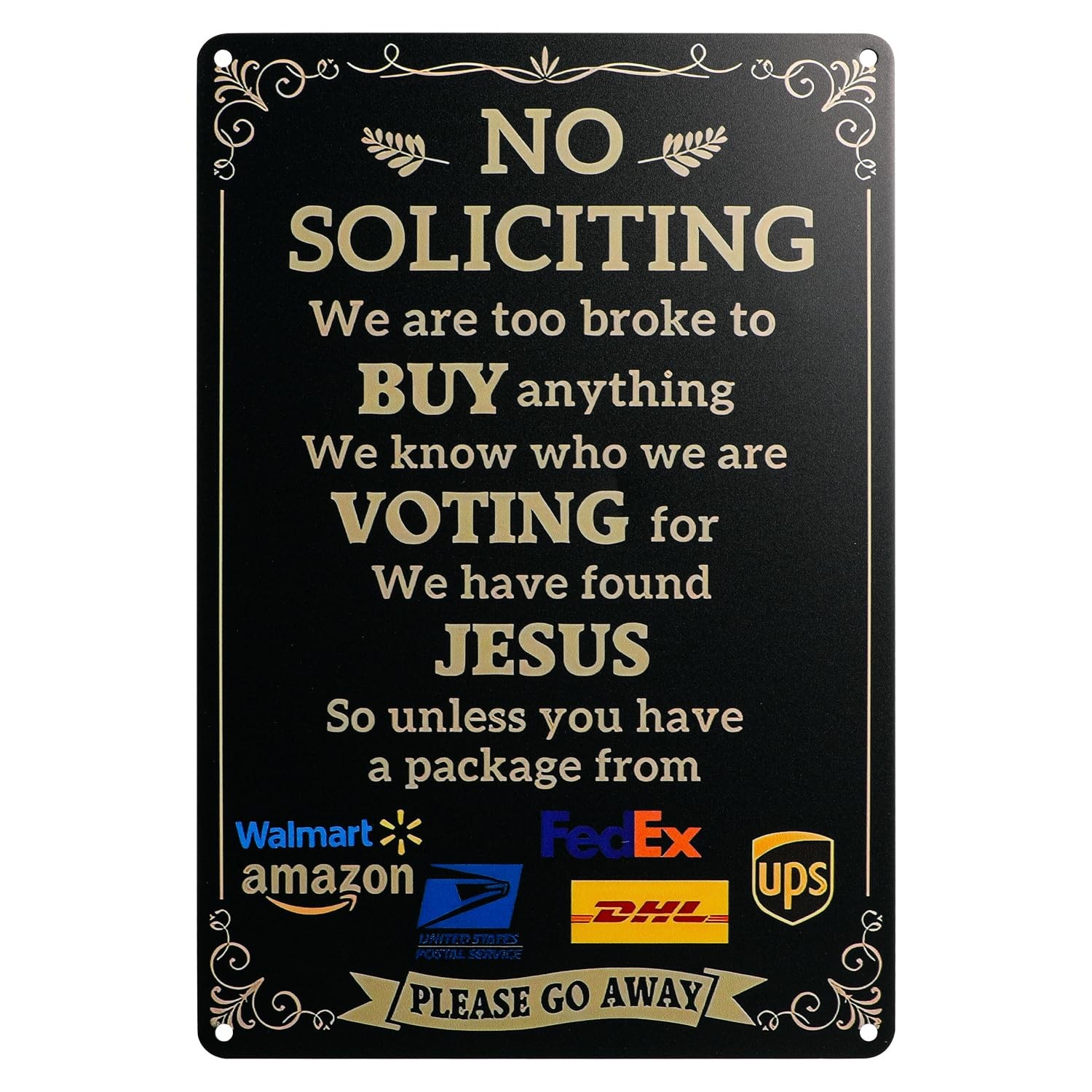 No Soliciting Sign for House Front Door Funny No Soliciting Signs for Home -A…