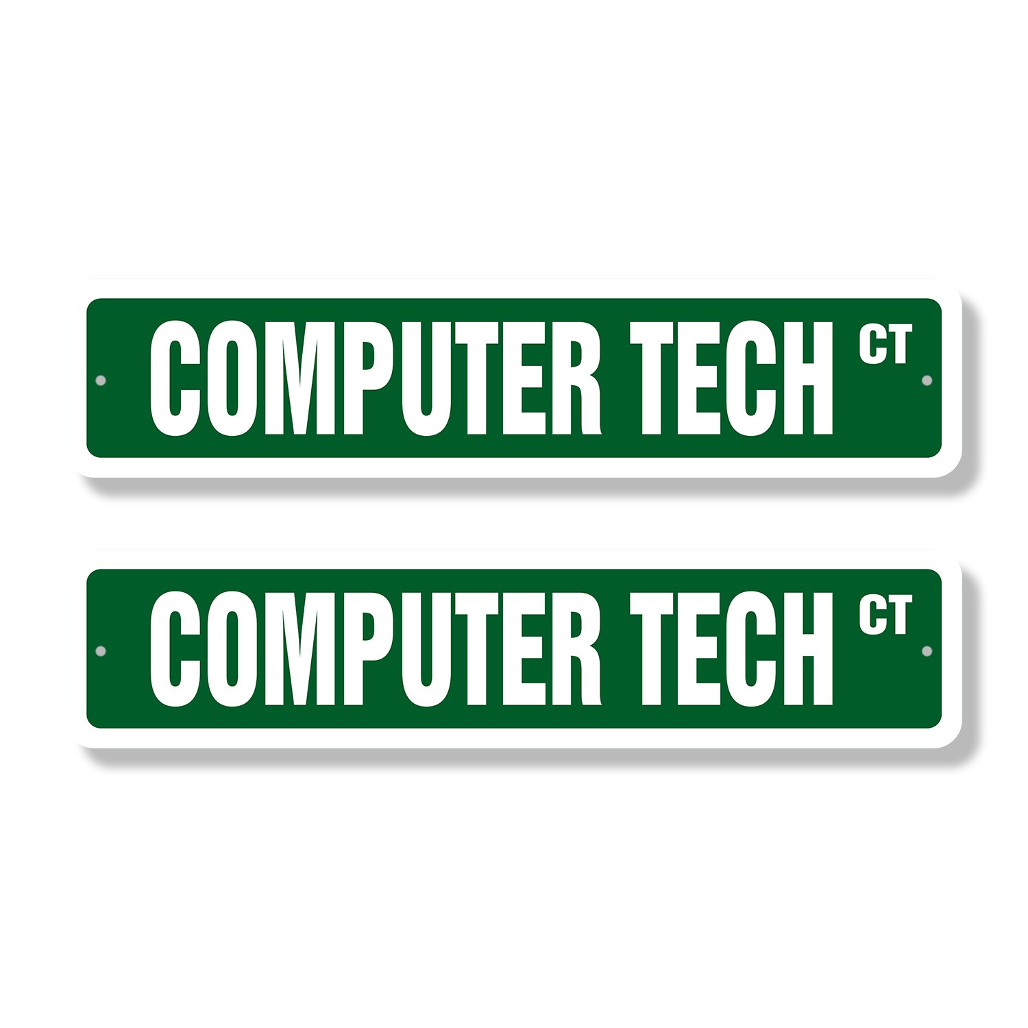 COMPUTER TECH Street Sign (2 Pack) Metal Road Sign geek repair fix apple pc