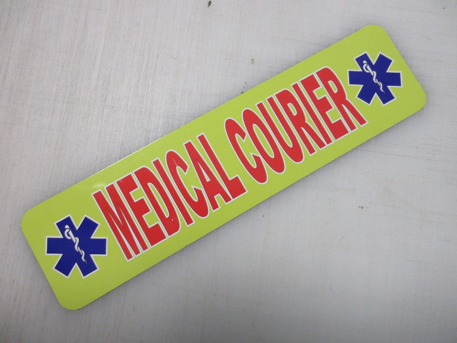 Medical Courier Yellow & Red Blue Vehicle Magnetic Sign 3&Prime;x12&Prime; Car Truck Van SUV