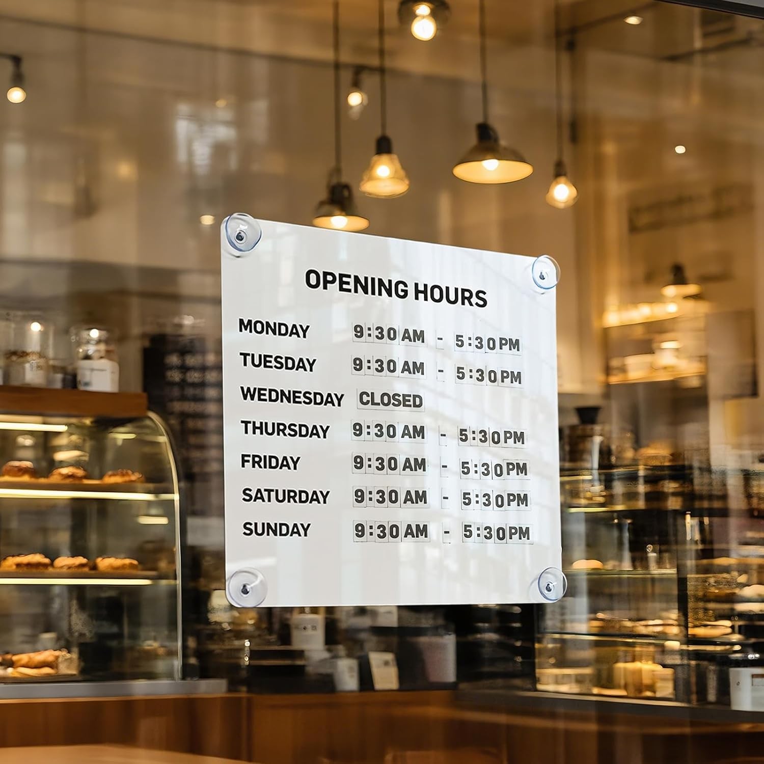Magnetic Changeable Business Hours Sign Glass Door Storefront Communication New