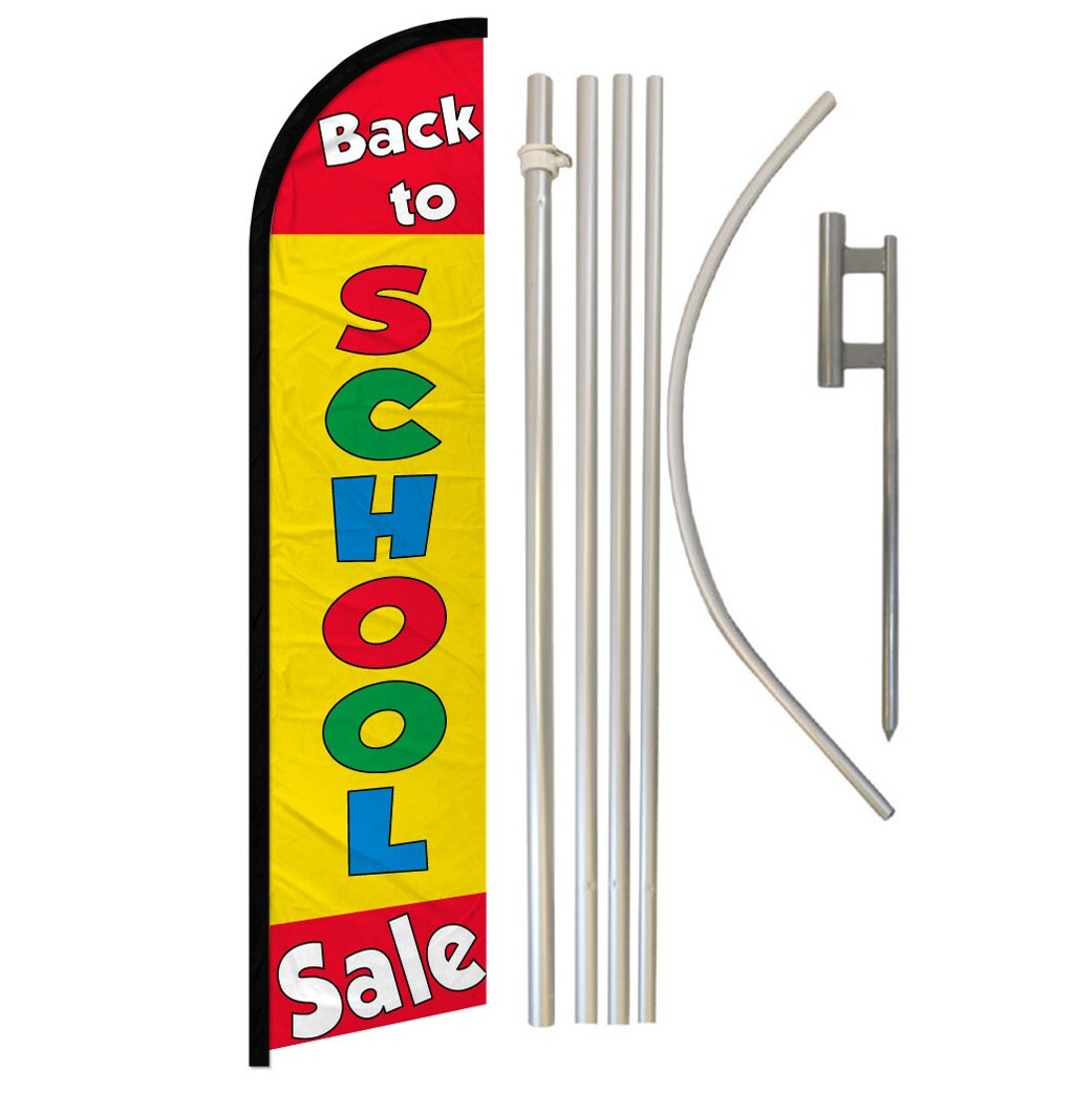 Back to School Sale Full Curve Windless Swooper Flag & Pole Kit Sale Flag