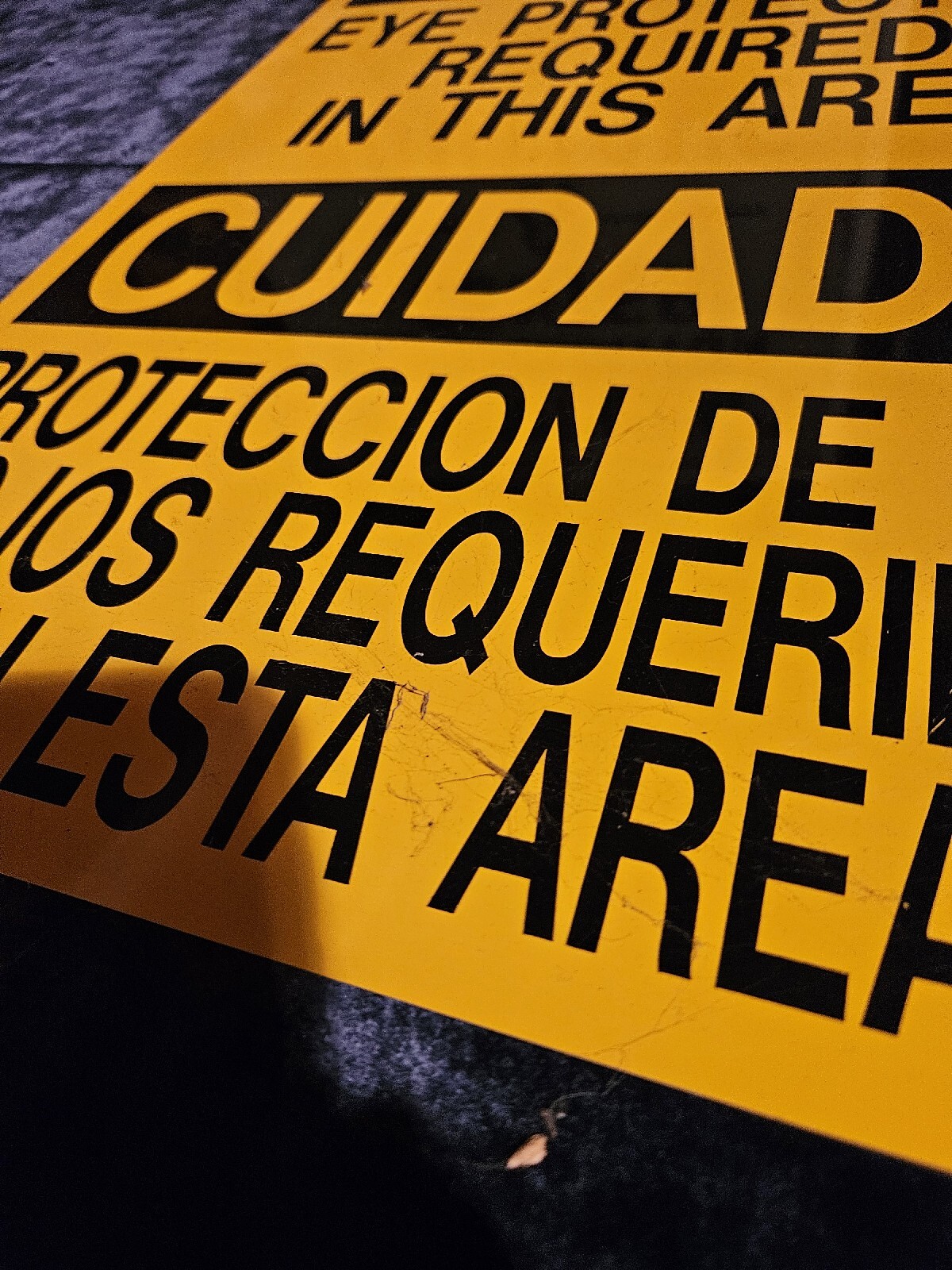 20 X 14 METAL SIGN EYE PROTECTION REQUIRED VINTAGE ORIGINAL