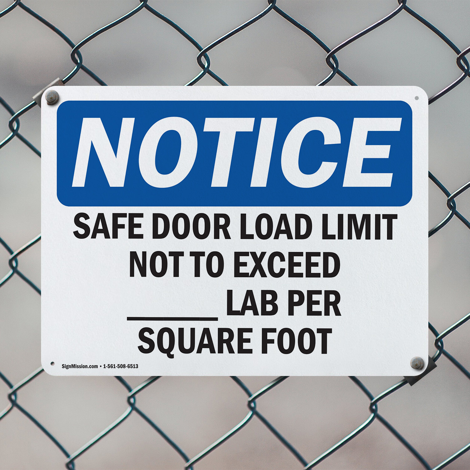(2 Pack) Safe Floor Load Limit Not To Exceed____Lbs OSHA Notice Sign Decal Metal