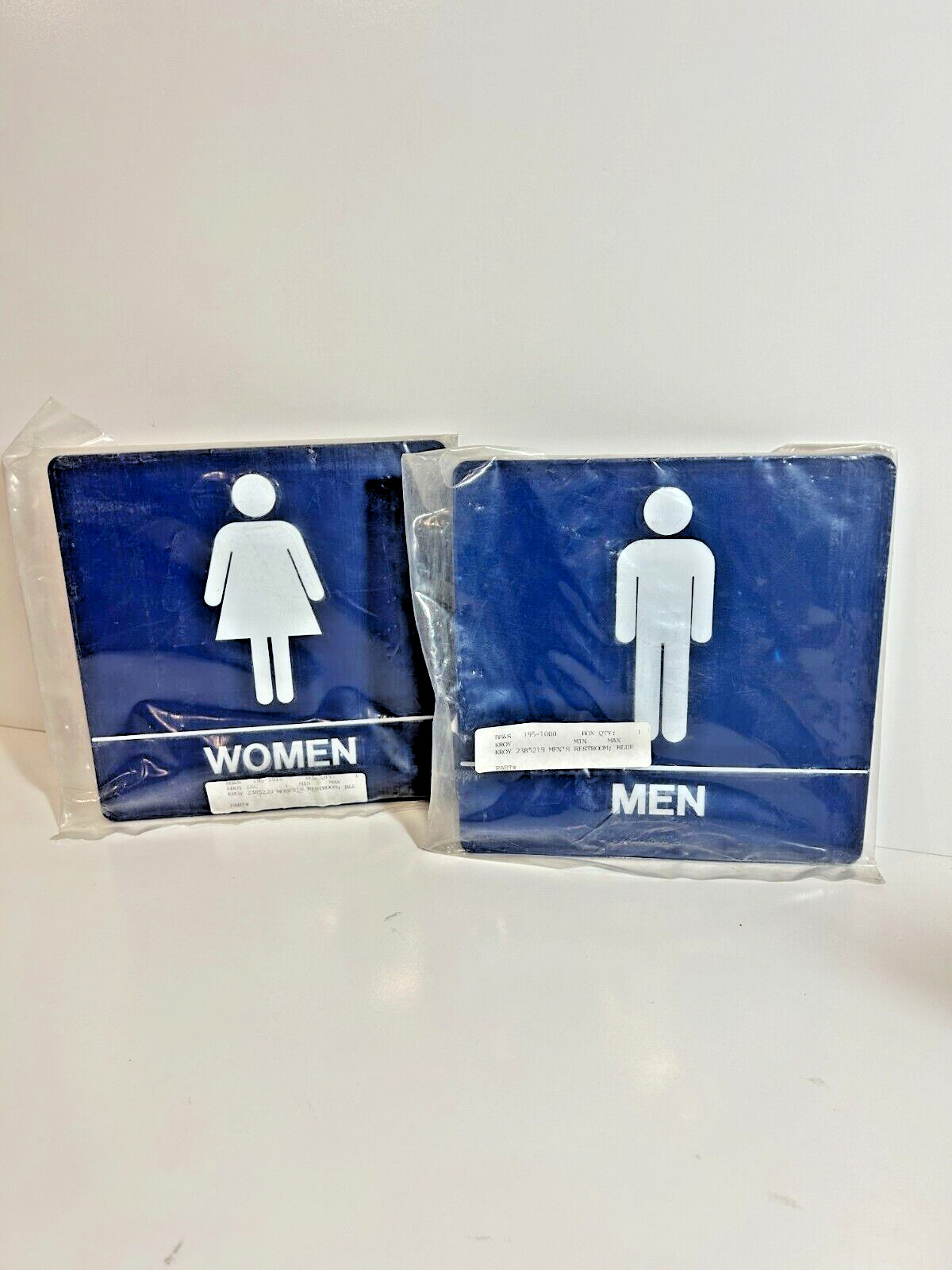 2X BATHROOM RESTROOM SIGNS 8&Prime; X 8&Prime; Set MEN WOMEN KROY ADA 195-1000 195-1010 E86