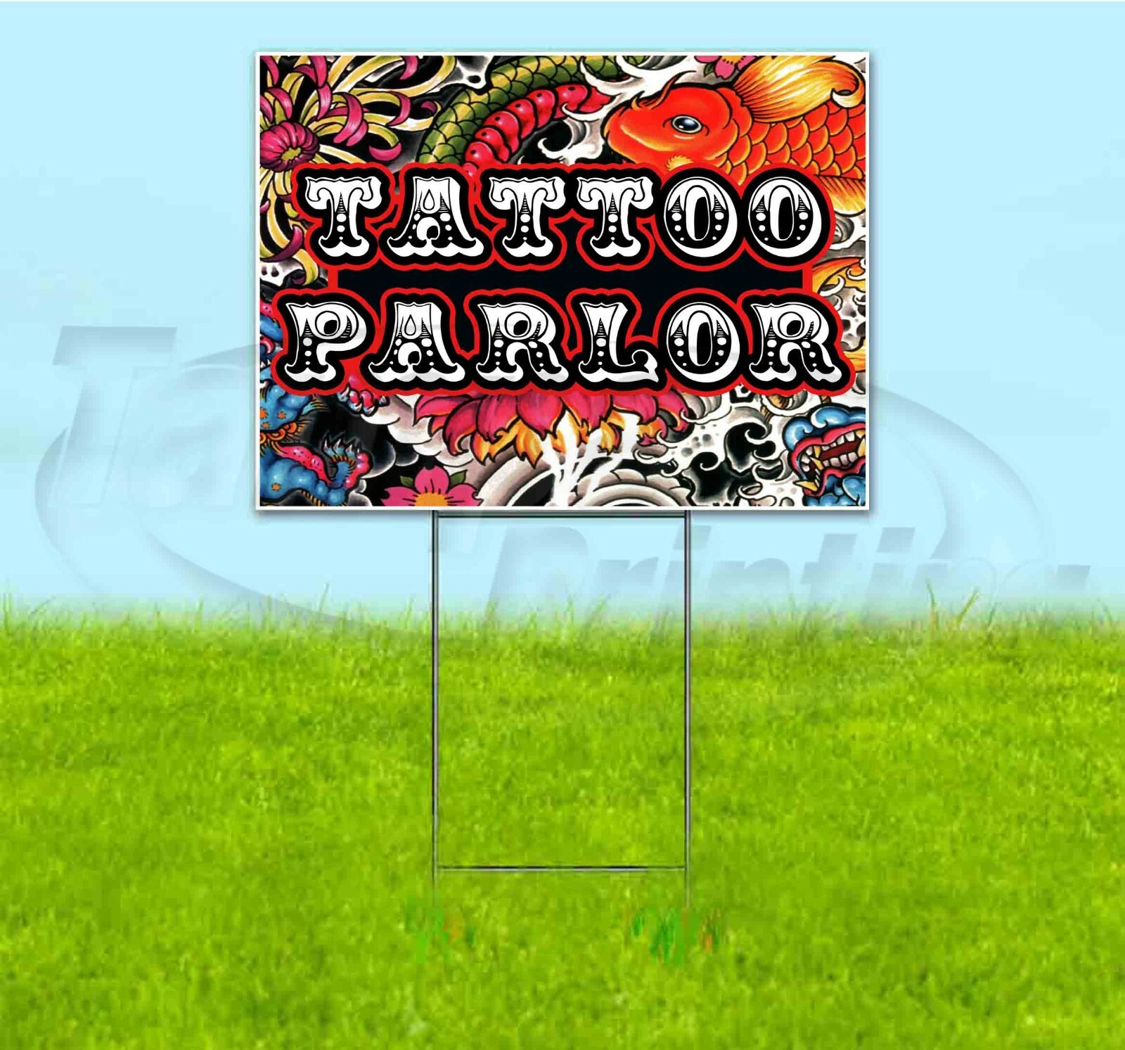 TATTOO PARLOR 18×24 Yard Sign WITH STAKE Corrugated Bandit USA BUSINESS BODY ART