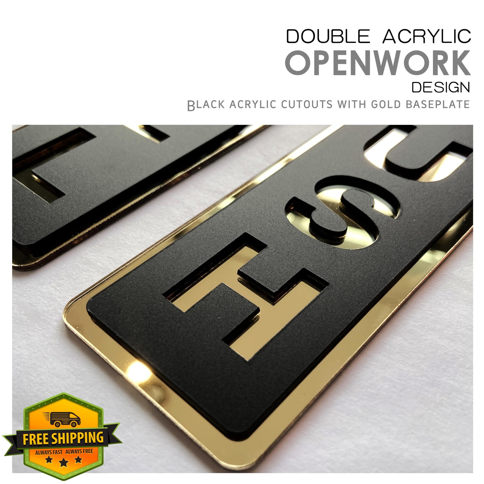 LEMBANG Push Pull Sign Black/gold