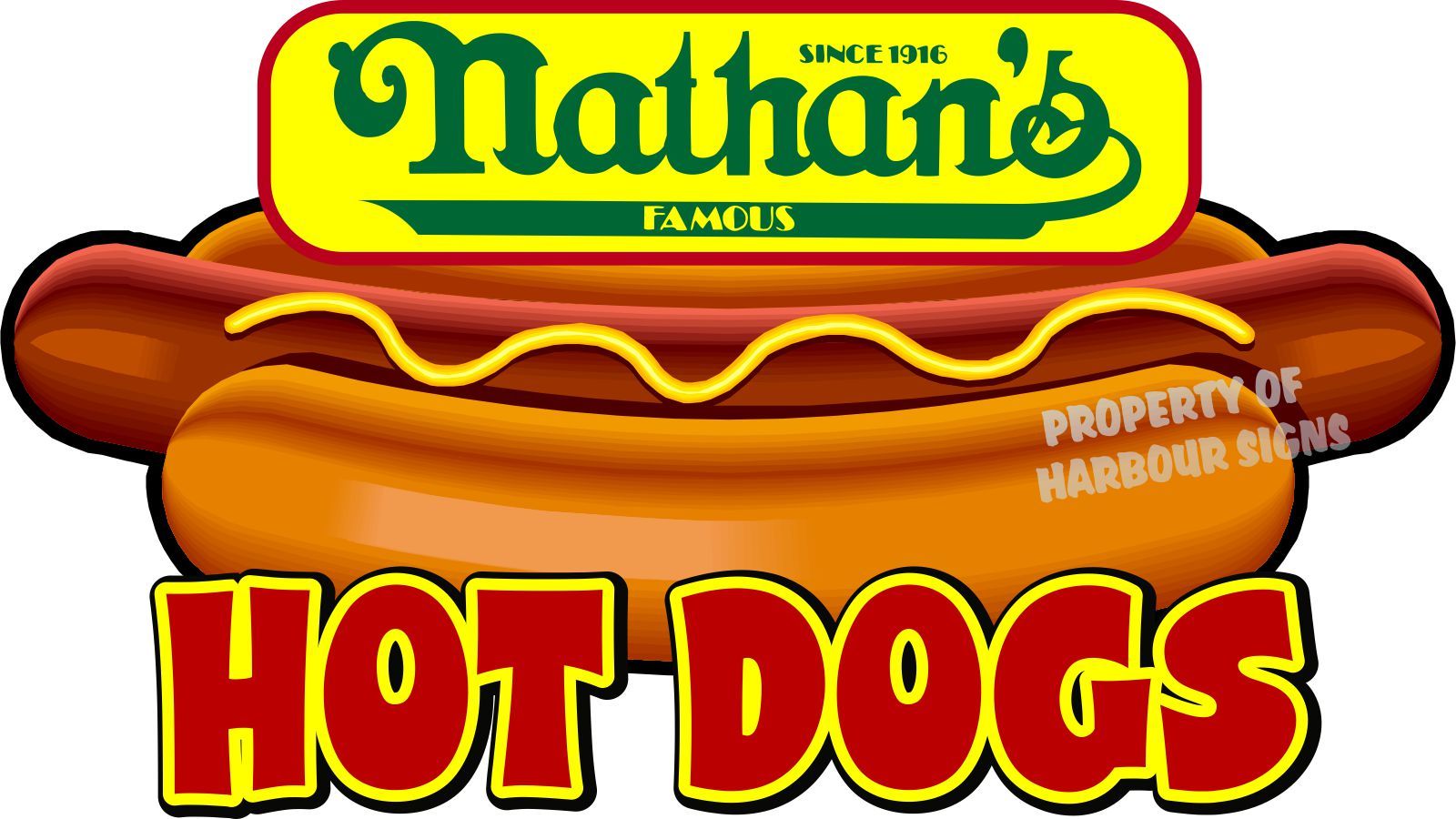Nathan&rsquo;s Hot Dogs 14&Prime; Hotdogs Restaurant Concession Food Truck Vinyl Sticker