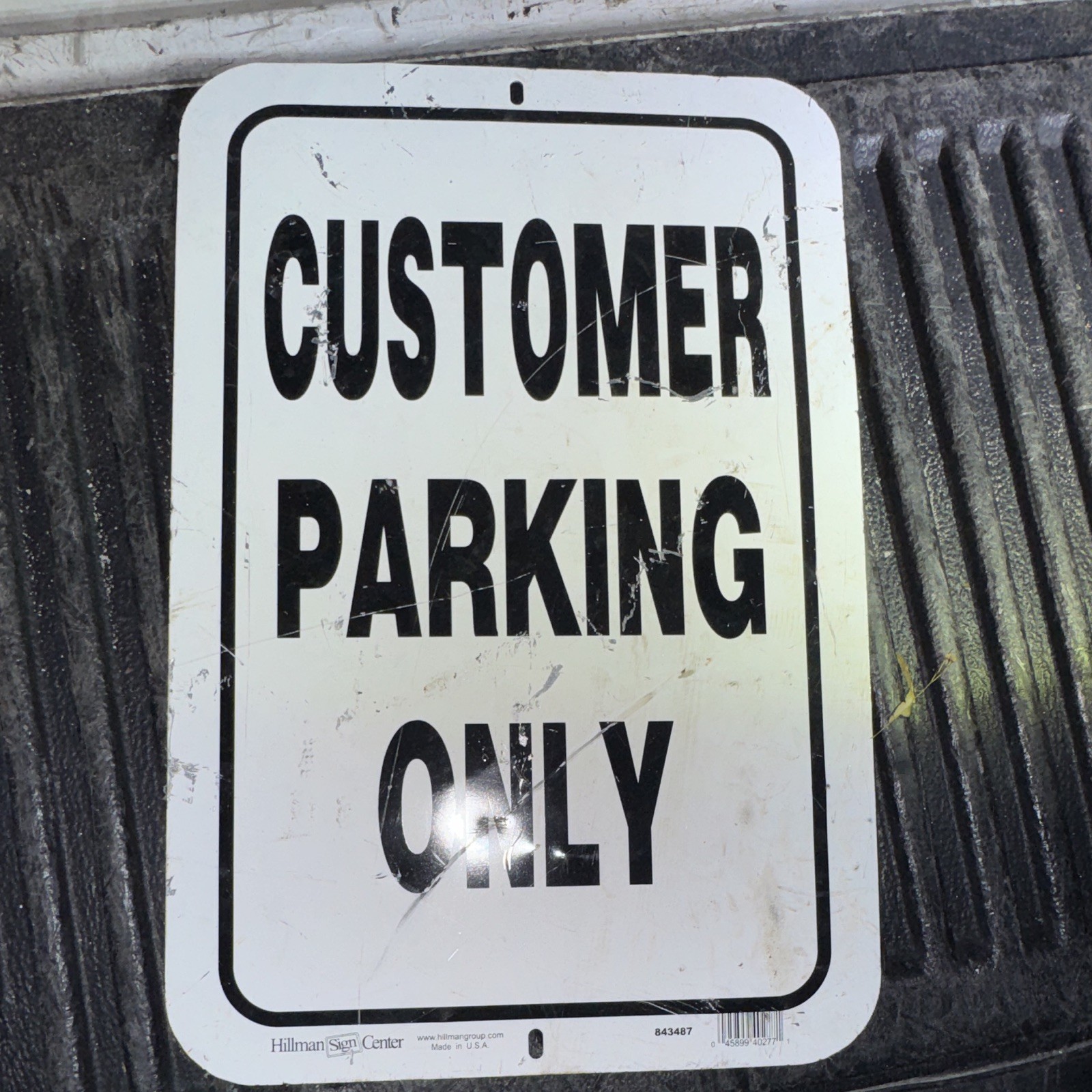 Set of (2) Customer Parking Only Exterior Sign White 12×18 Model 843487