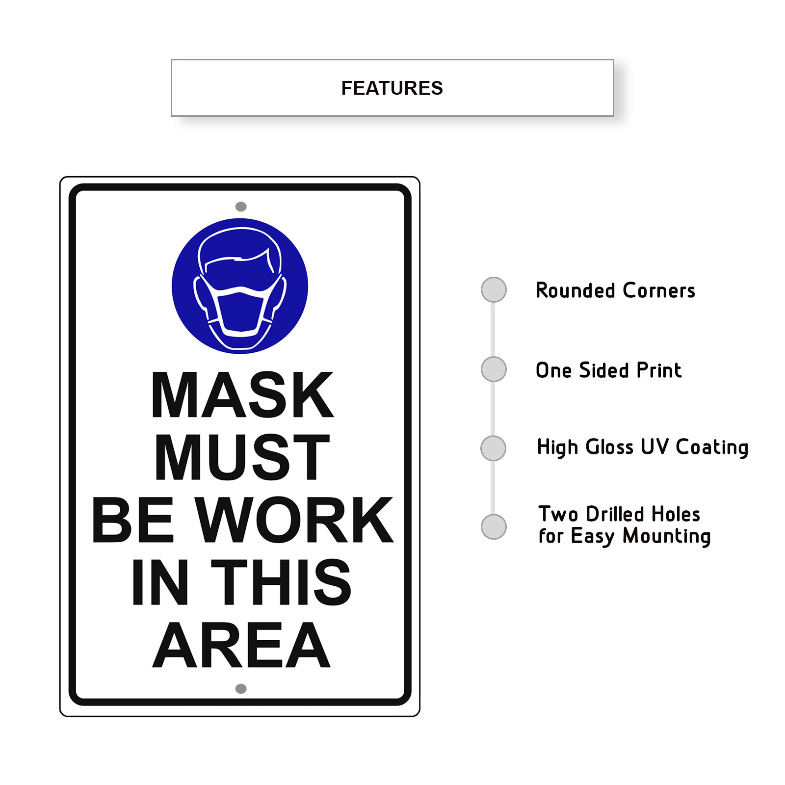 Must Be Cover Face Work In This Area Novelty Aluminum Metal Sign